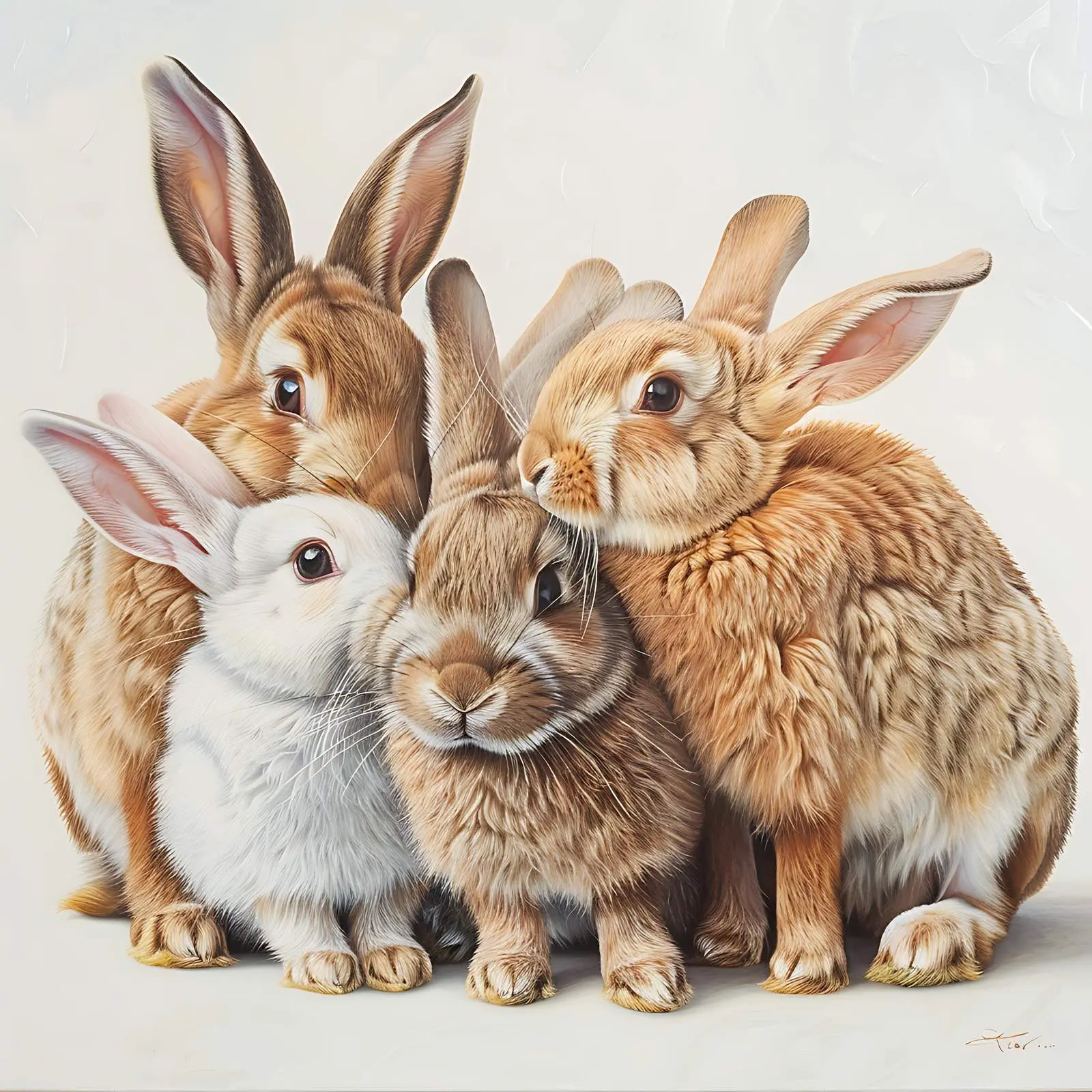 Group of Rabbits Sitting Together – free domestic rabbit image from Dotvec