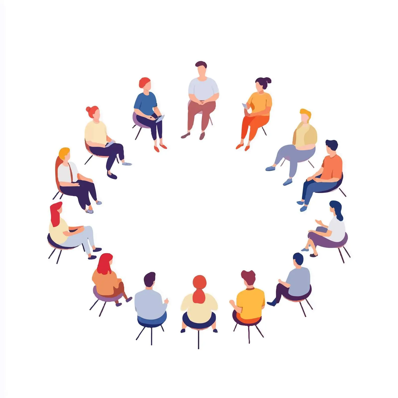 Group Therapy Circle with Diverse Individuals — free download from Dotvec