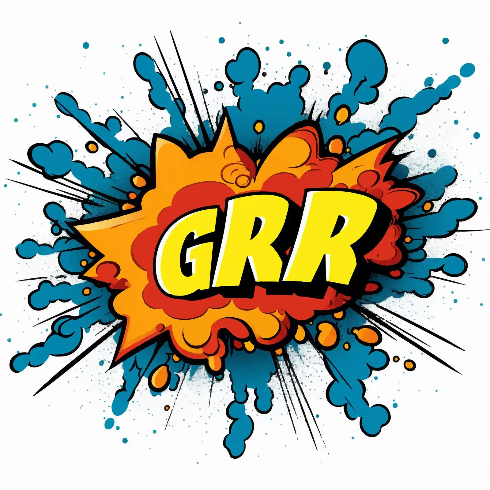 Comic Cloud Explosion with GRR Text — free download from Dotvec