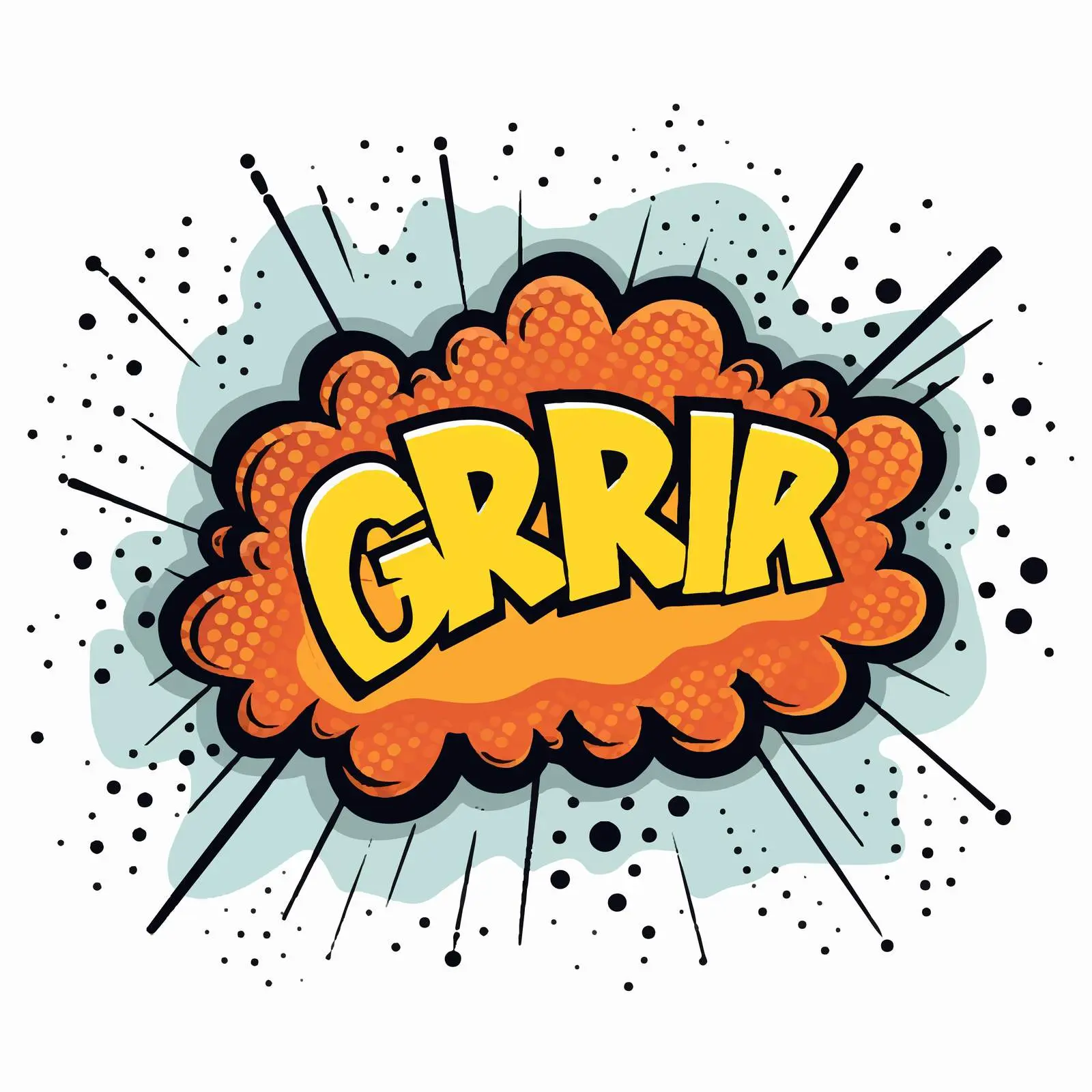 Comic Cloud Explosion with GRR Text — free download from Dotvec