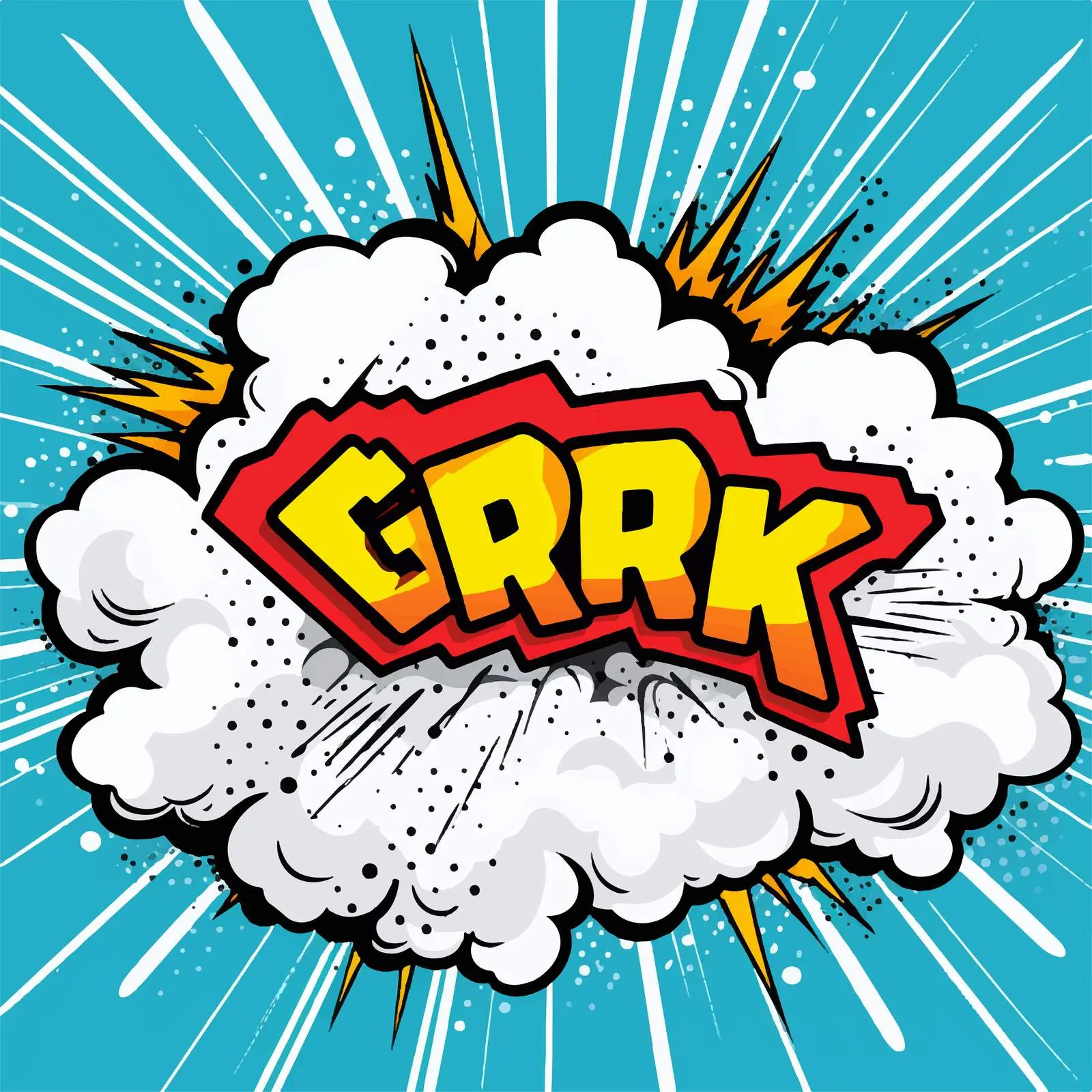 Comic Cloud Explosion with GRR Text — free download from Dotvec