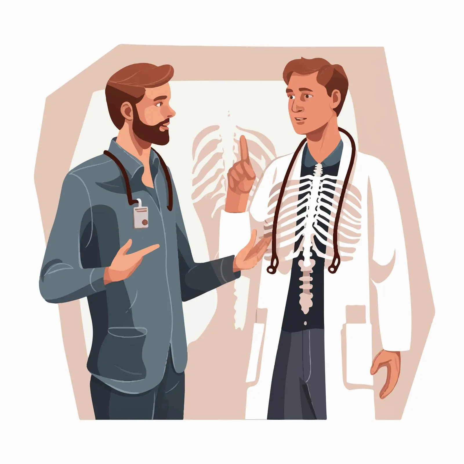 Grumpy Male Physician Demonstrating X-ray — free download from Dotvec