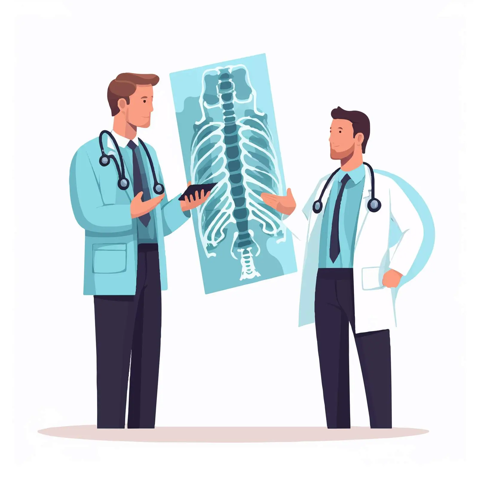Grumpy Male Physician Demonstrating X-Ray Imaging — free download from Dotvec