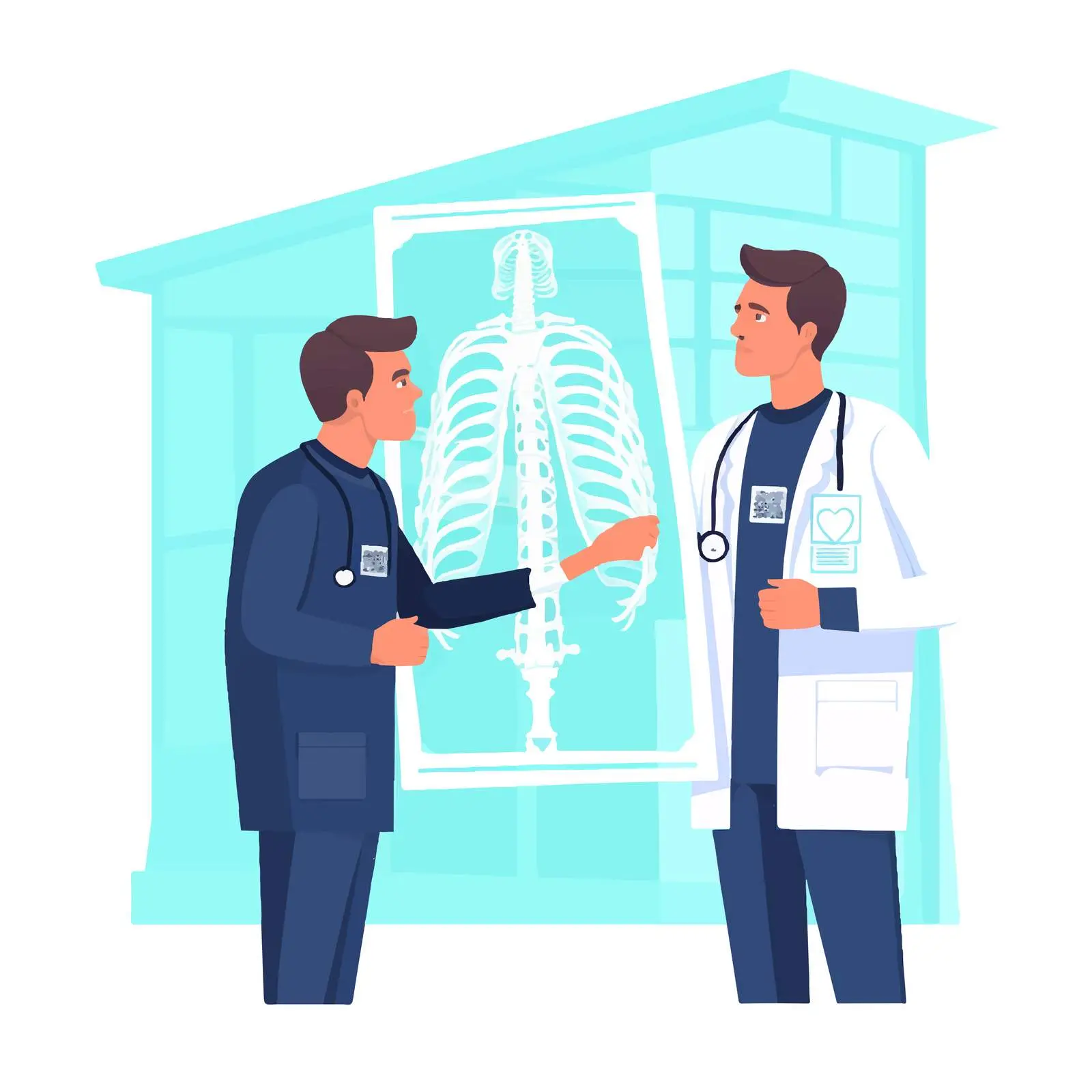 Grumpy Male Physician Demonstrating X-Ray — free download from Dotvec