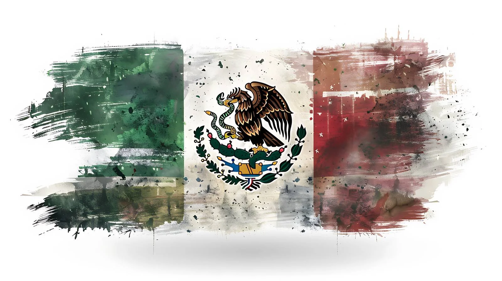 Distressed Mexican Flag on White Background — free download from Dotvec