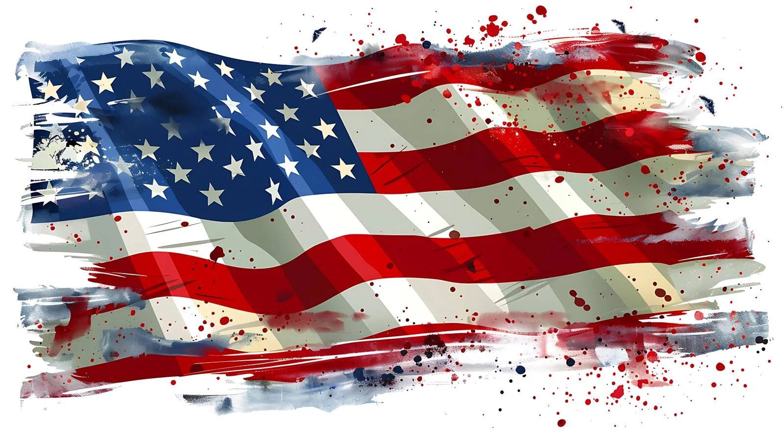 Distressed American Flag on White Background — free download from Dotvec