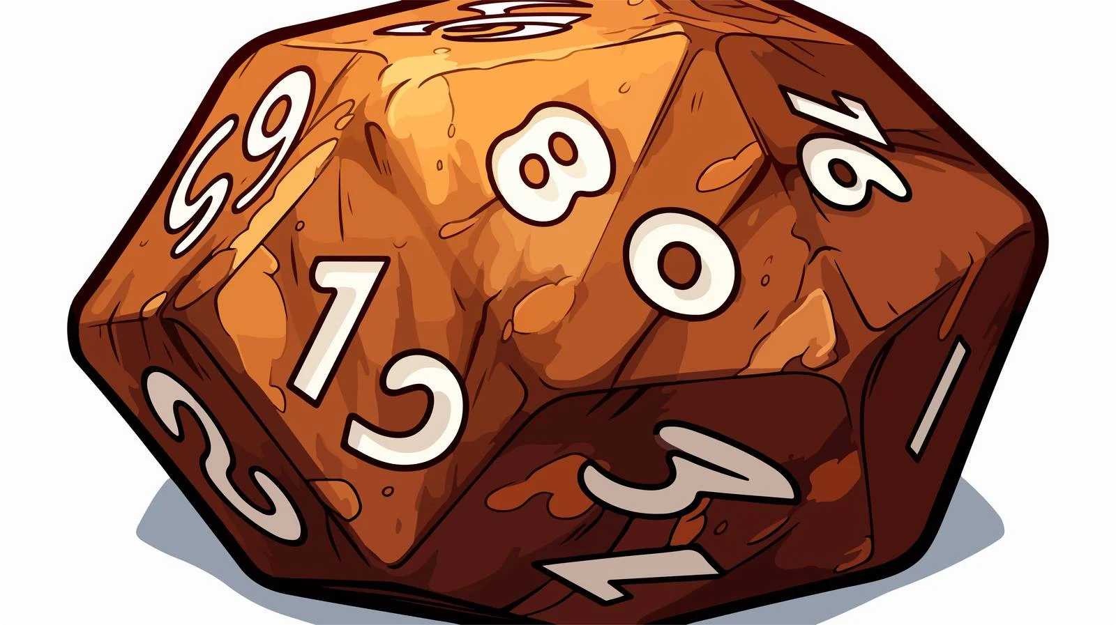 Grunge Natural Twenty D20 Dice Sticker — free download from Dotvec