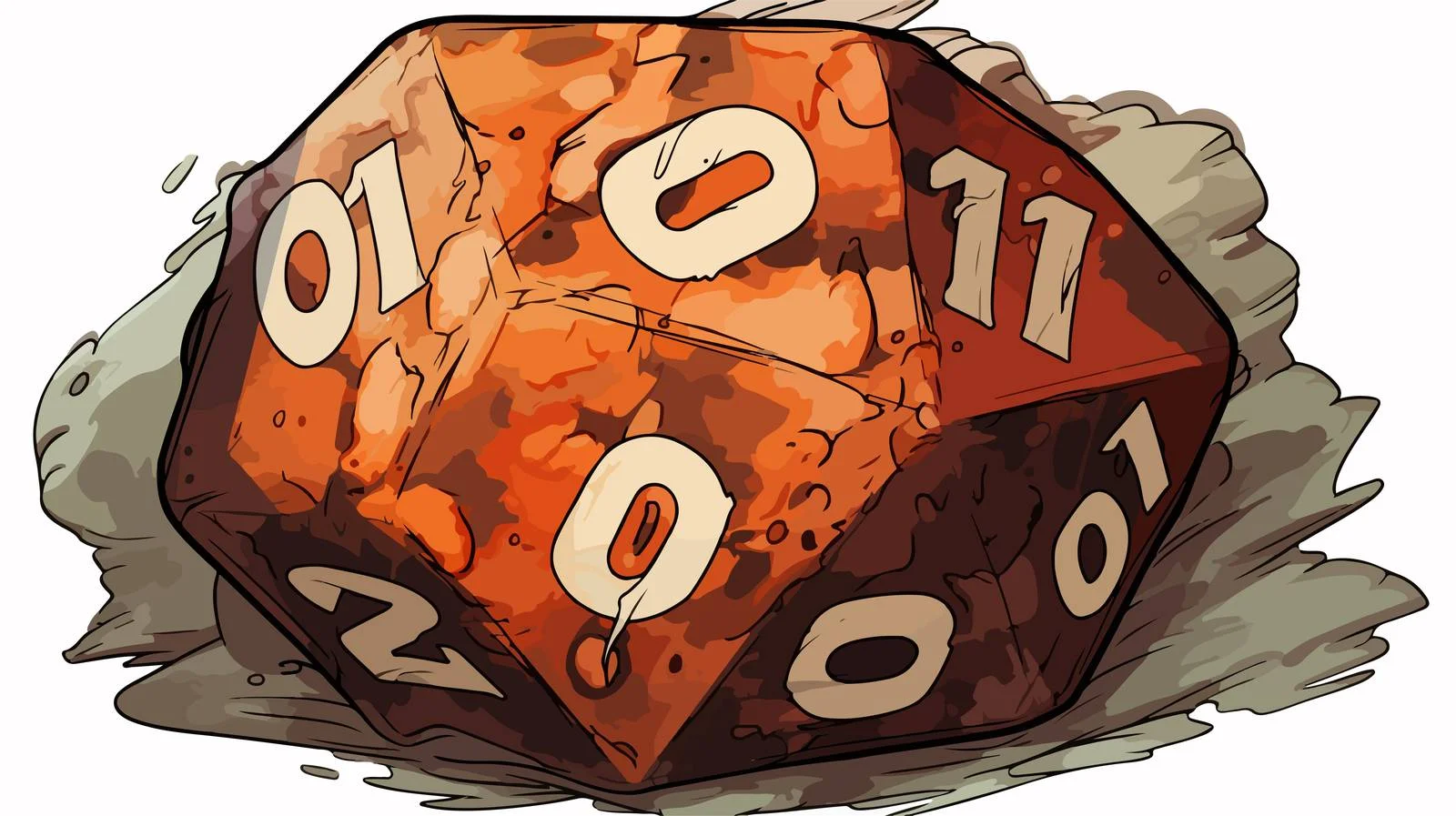 Grunge D20 Dice Roll Sticker — free download from Dotvec