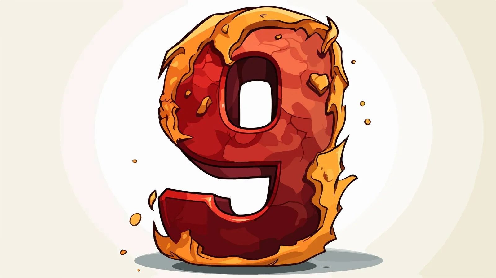 Grunge Cartoon Number Nine Illustration — free download from Dotvec