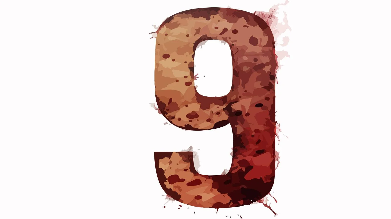 Grunge Textured Cartoon Number Nine Illustration — free download from Dotvec