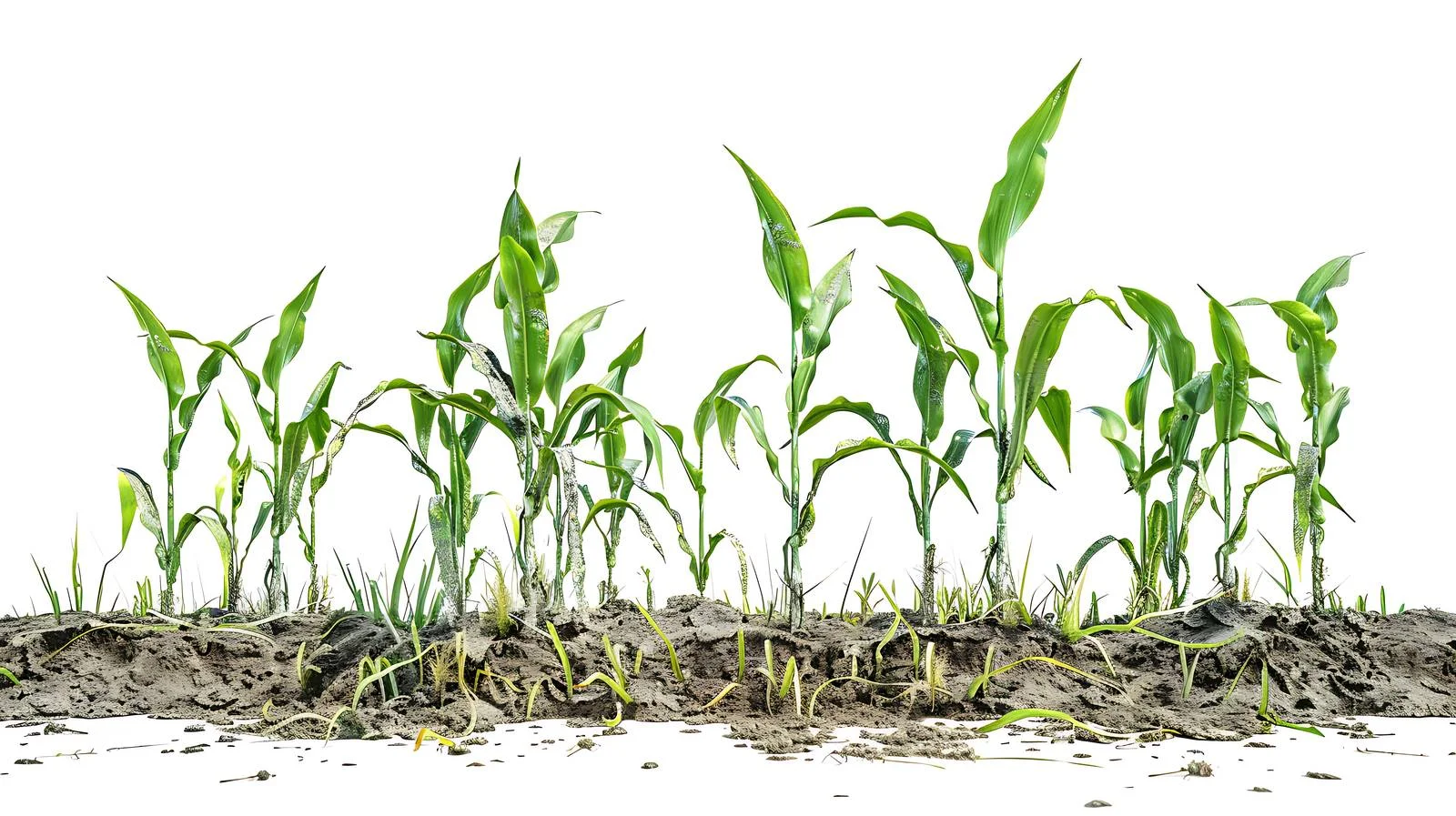 Rustic View of Young Corn Plants in Field — free download from Dotvec