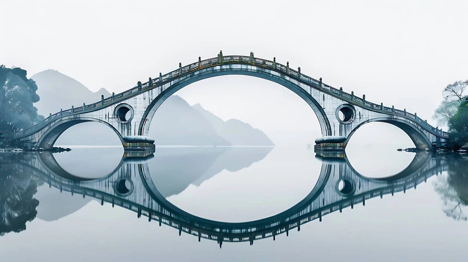 Guangji Bridge White Background Perspective View — free download from Dotvec