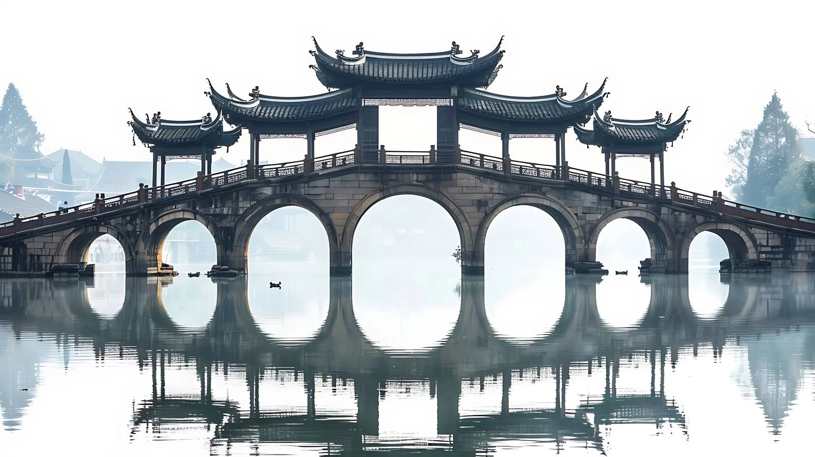 Guangji Bridge on White Background — free download from Dotvec