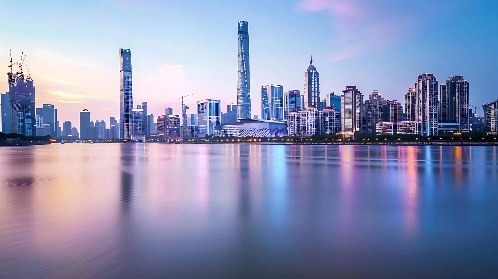 Tranquil Dusk Scene Over Guangzhou City — free download from Dotvec