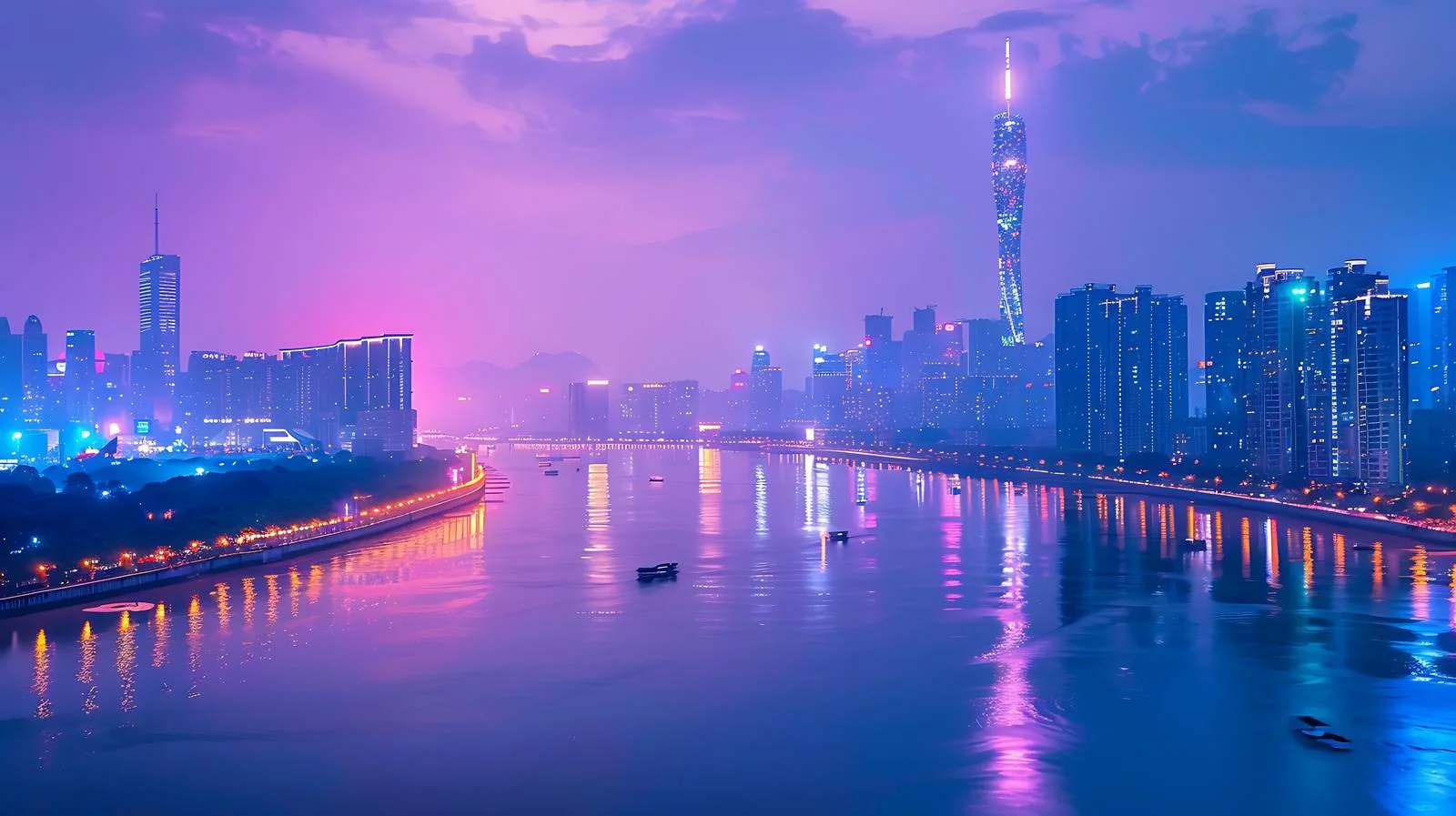 Night View of Guangzhou City, Guangdong Province — free download from Dotvec