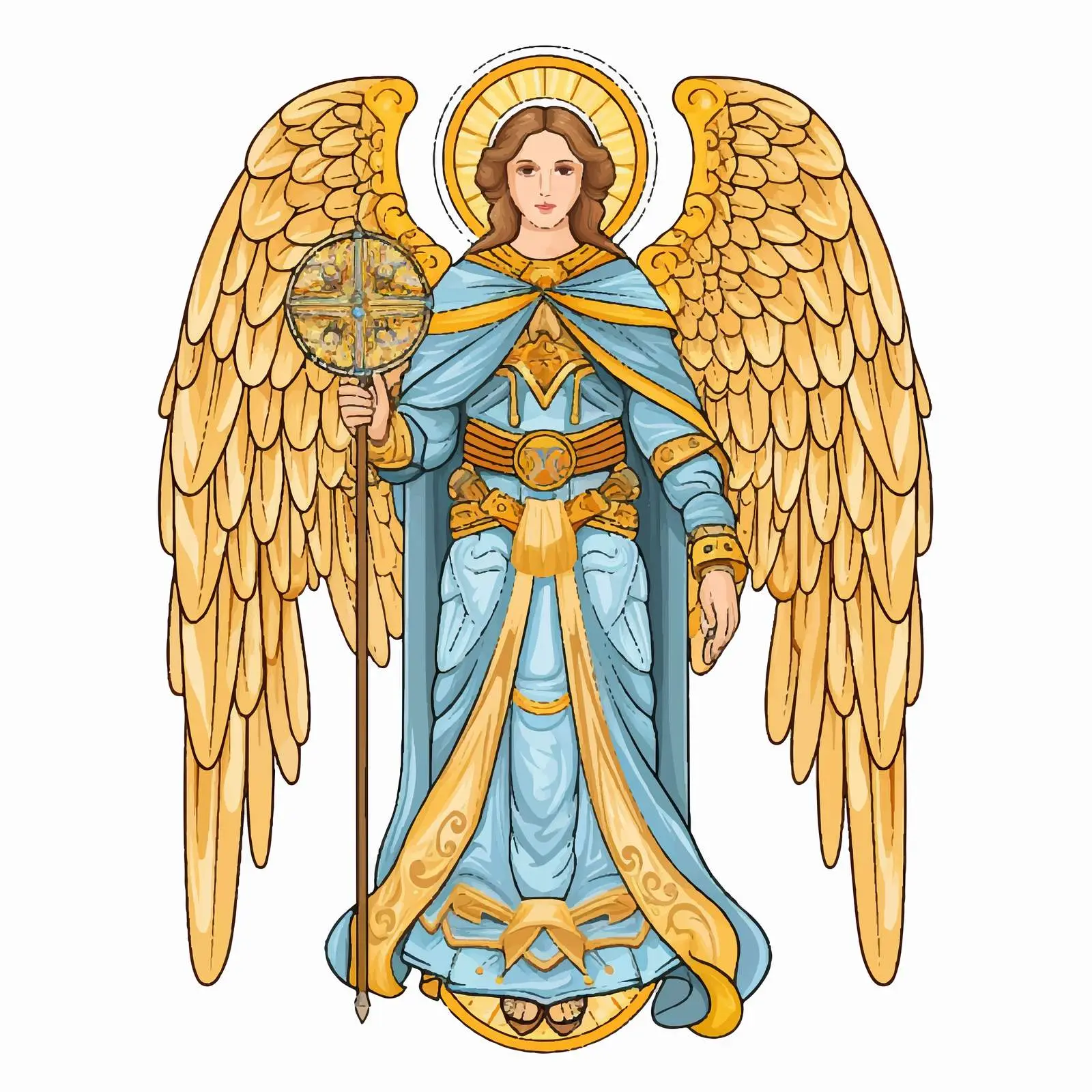Byzantine Style Guardian Angel Illustration – free isolated figure image from Dotvec