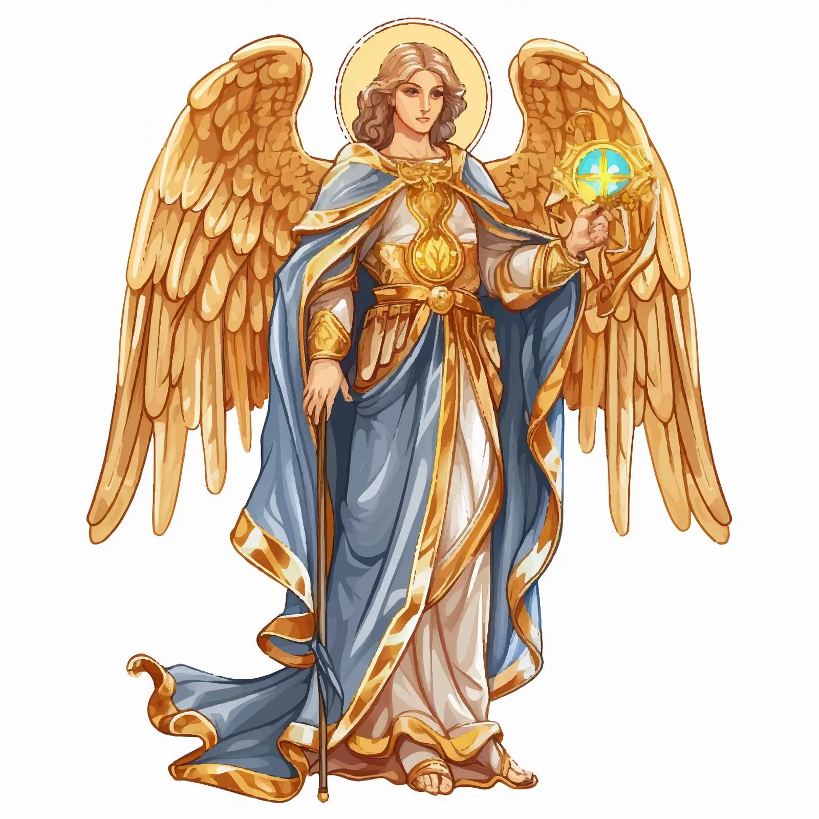Byzantine Style Guardian Angel Illustration — free download from Dotvec