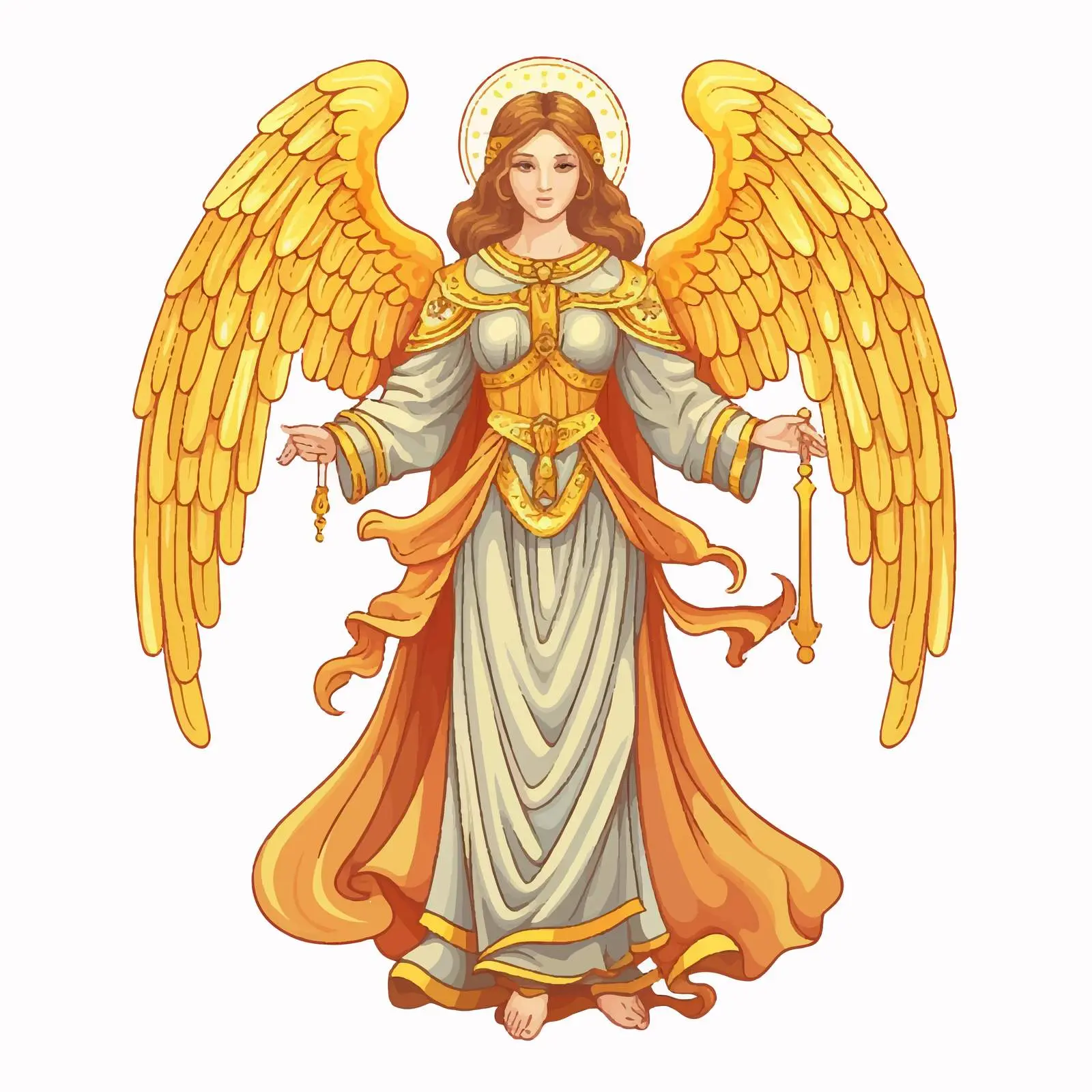 Byzantine Style Guardian Angel Illustration — free download from Dotvec