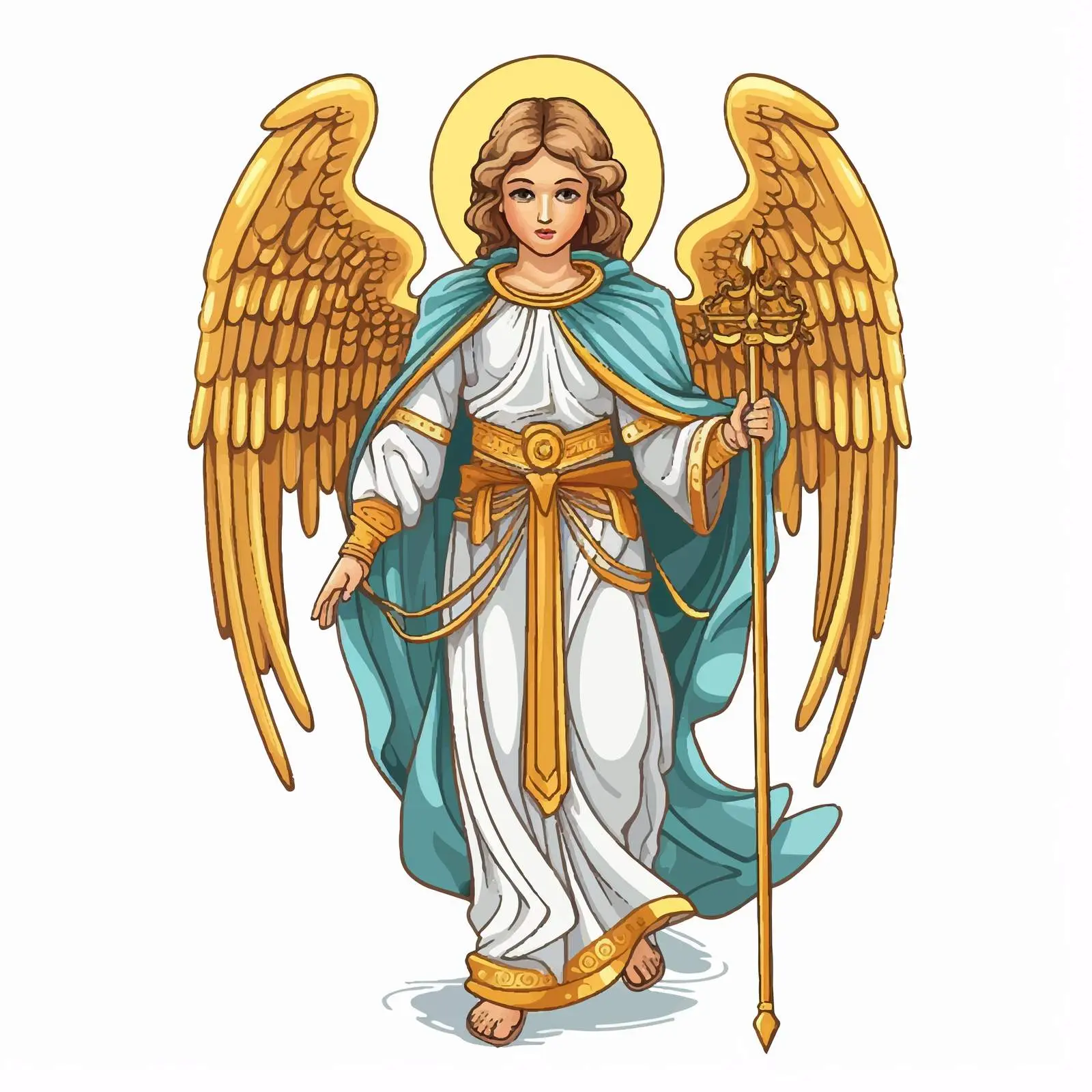 Byzantine Style Guardian Angel Illustration — free download from Dotvec