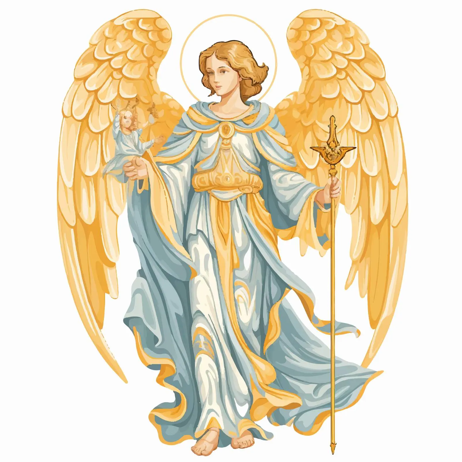 Byzantine Fresco of Guardian Angel – free symbolism in art image from Dotvec