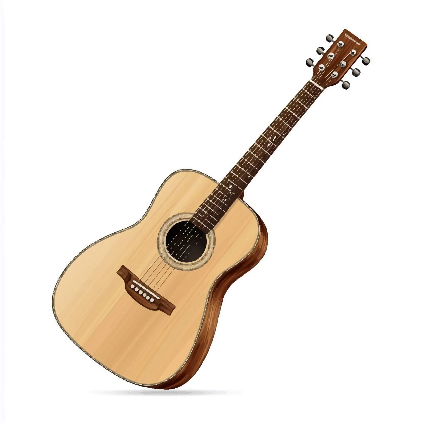Acoustic Guitar Icon in Wood Style — free download from Dotvec