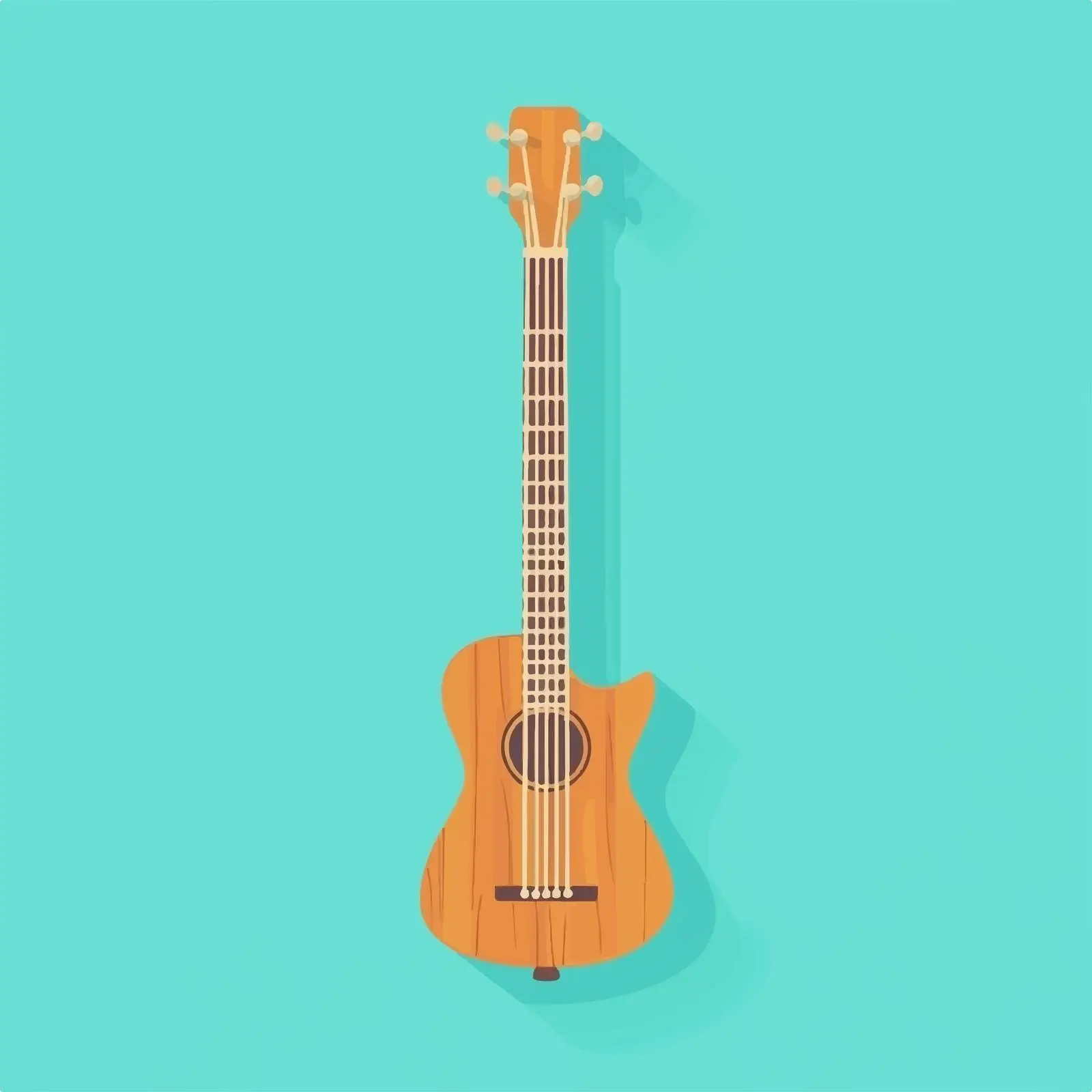 Acoustic Guitar Wooden Icon Illustration — free download from Dotvec