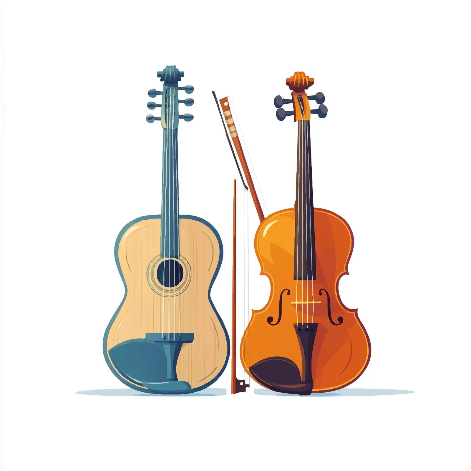Guitar and Fiddle Musical Instruments Illustration — free download from Dotvec