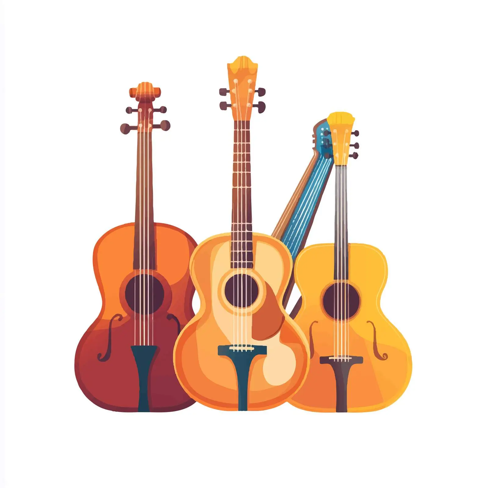Guitar and Fiddle Musical Instruments Vector — free download from Dotvec