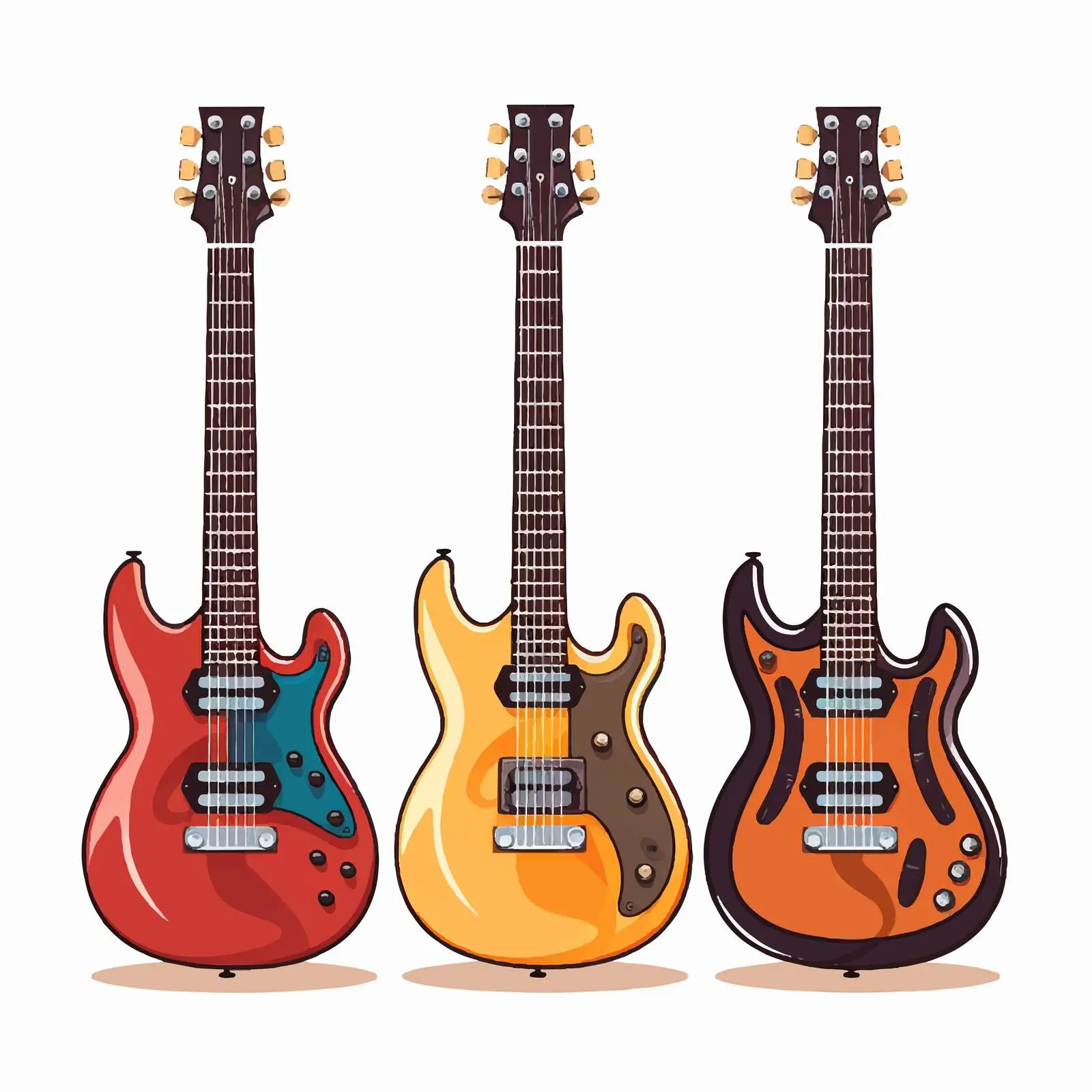 Guitar Line Vector Illustration on White Background — free download from Dotvec