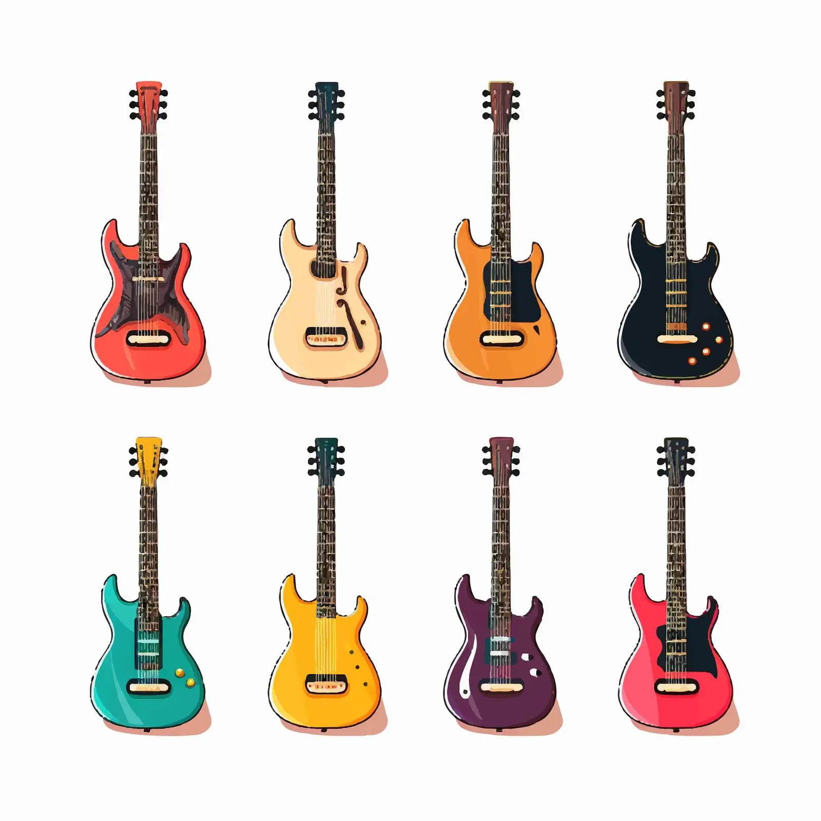 Guitar Vector Illustration on White Background — free download from Dotvec