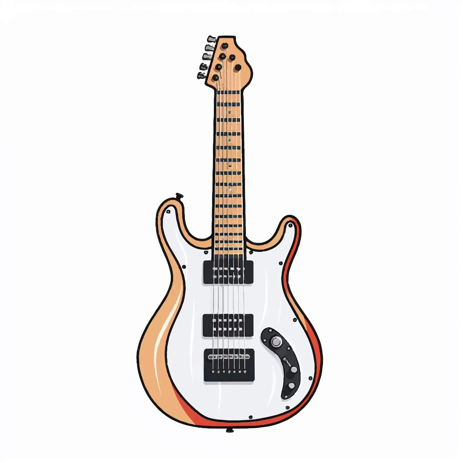 Guitar Line Vector Illustration on White Background — free download from Dotvec