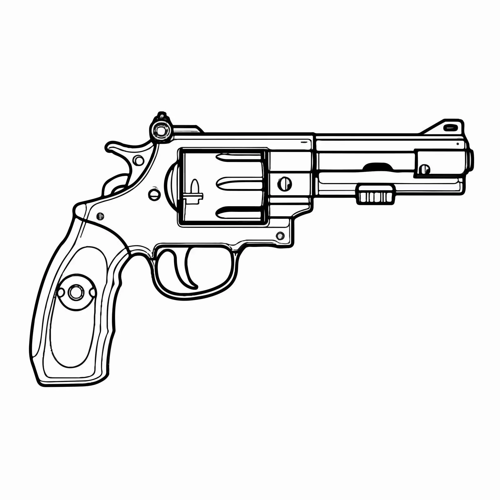 Cartoon Gun Line Vector Illustration — free download from Dotvec