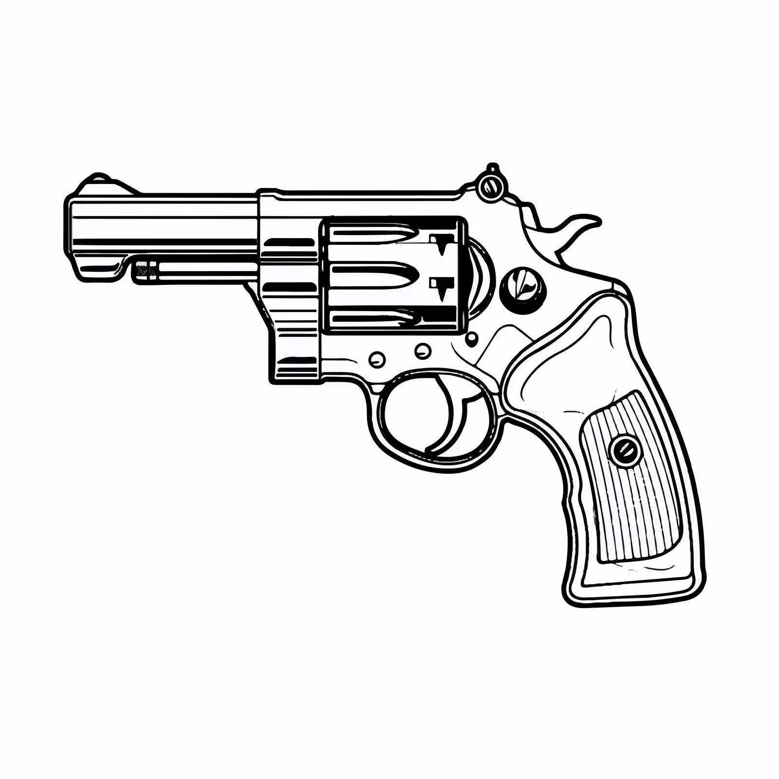 Cartoon Gun Line Vector Illustration — free download from Dotvec