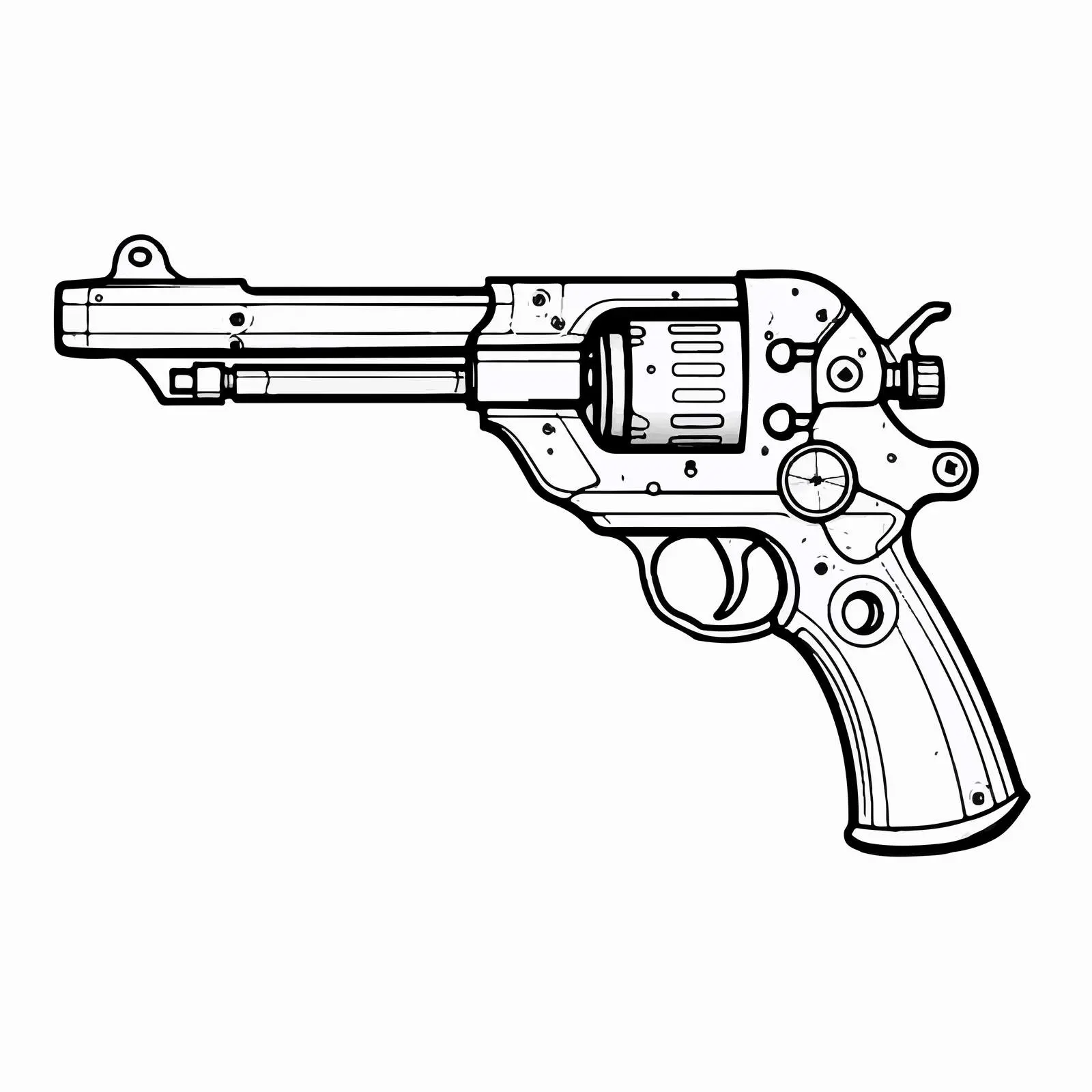 Cartoon Gun Line Vector Illustration — free download from Dotvec