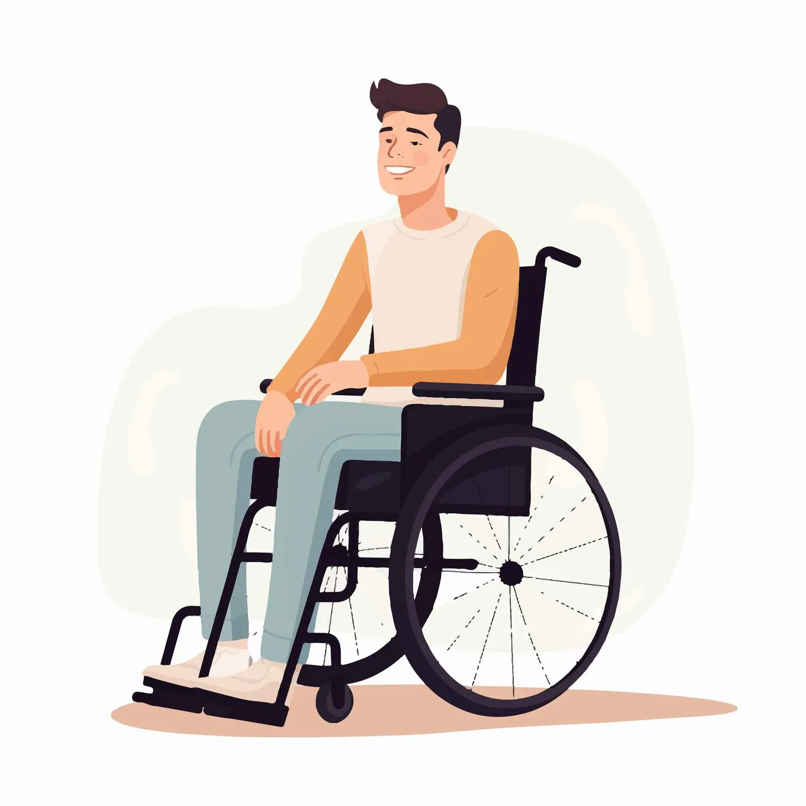 Man in Wheelchair Isolated on White Background — free download from Dotvec