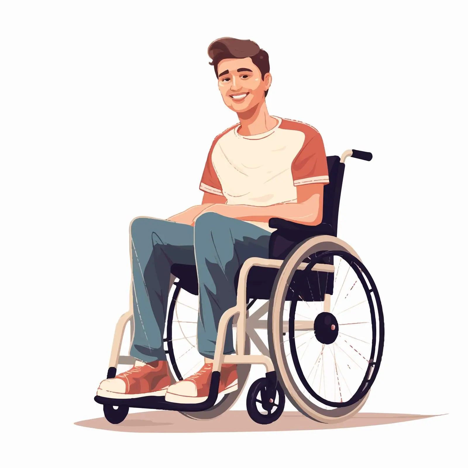 Man in Wheelchair Isolated on White Background – free vitality image from Dotvec