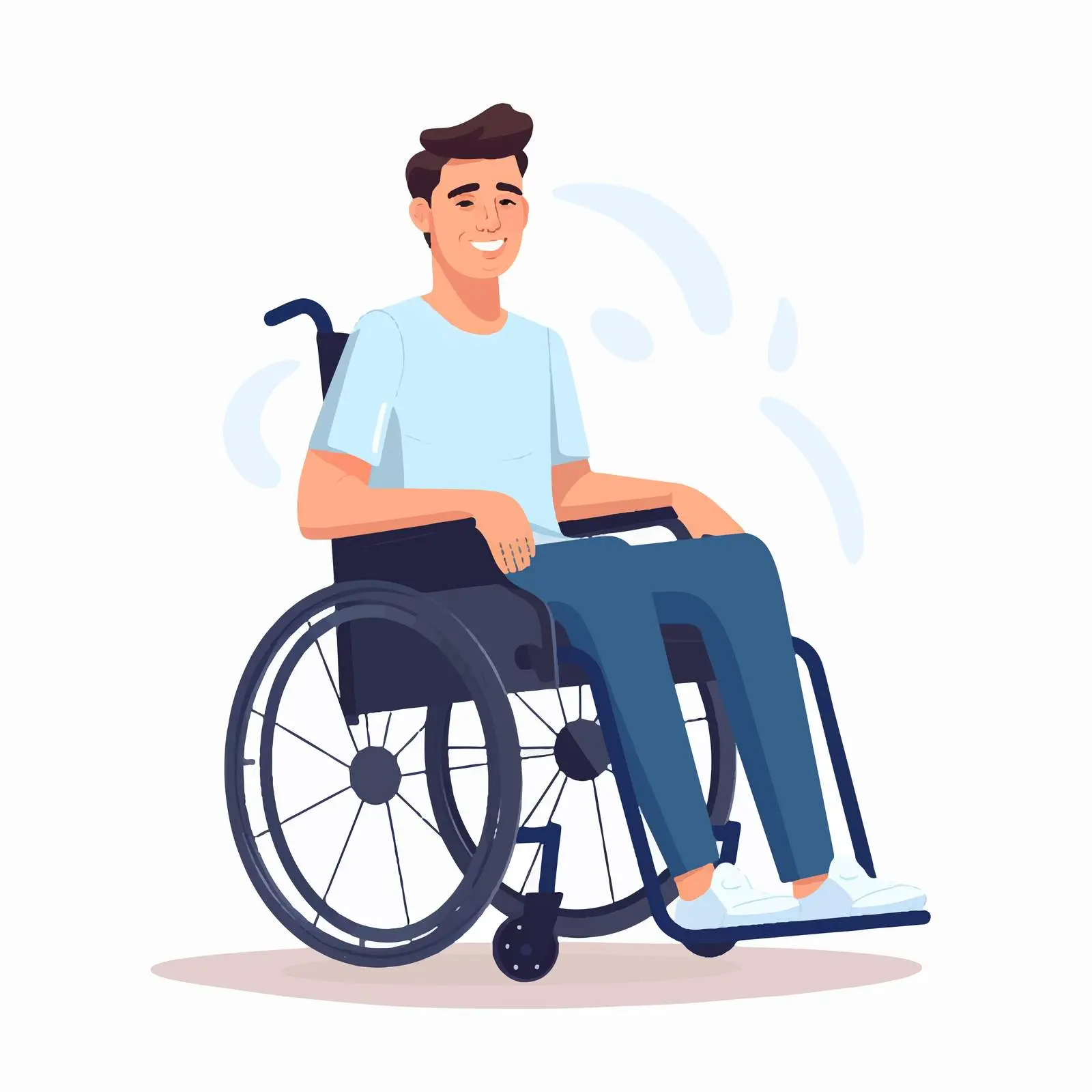 Man in Wheelchair on White Background — free download from Dotvec