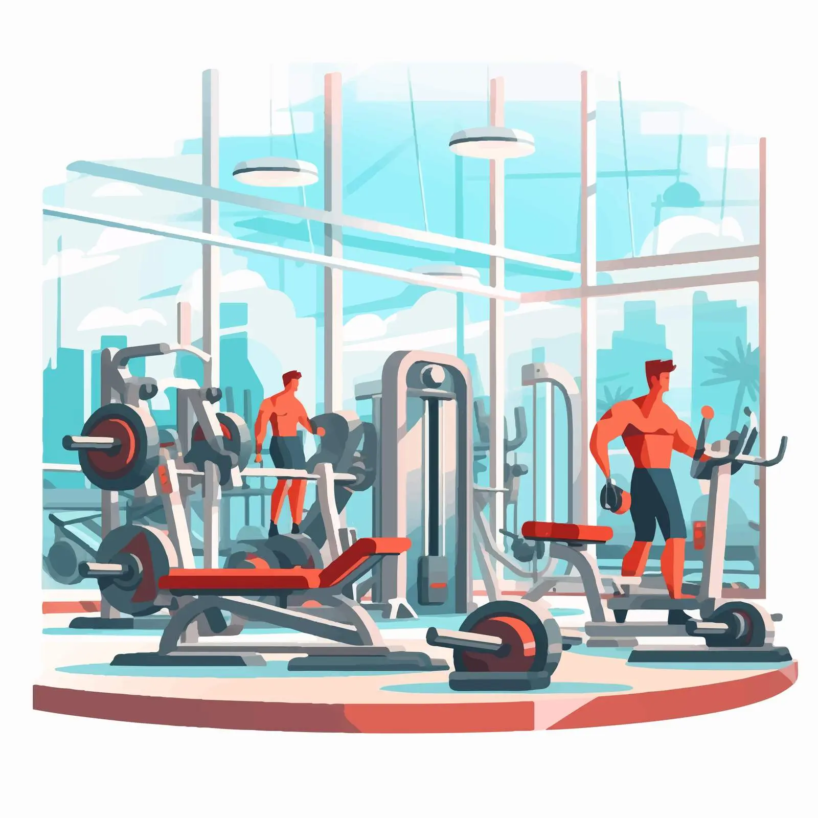 Cartoon Vector Illustration of Fitness Lifestyle – free strength image from Dotvec