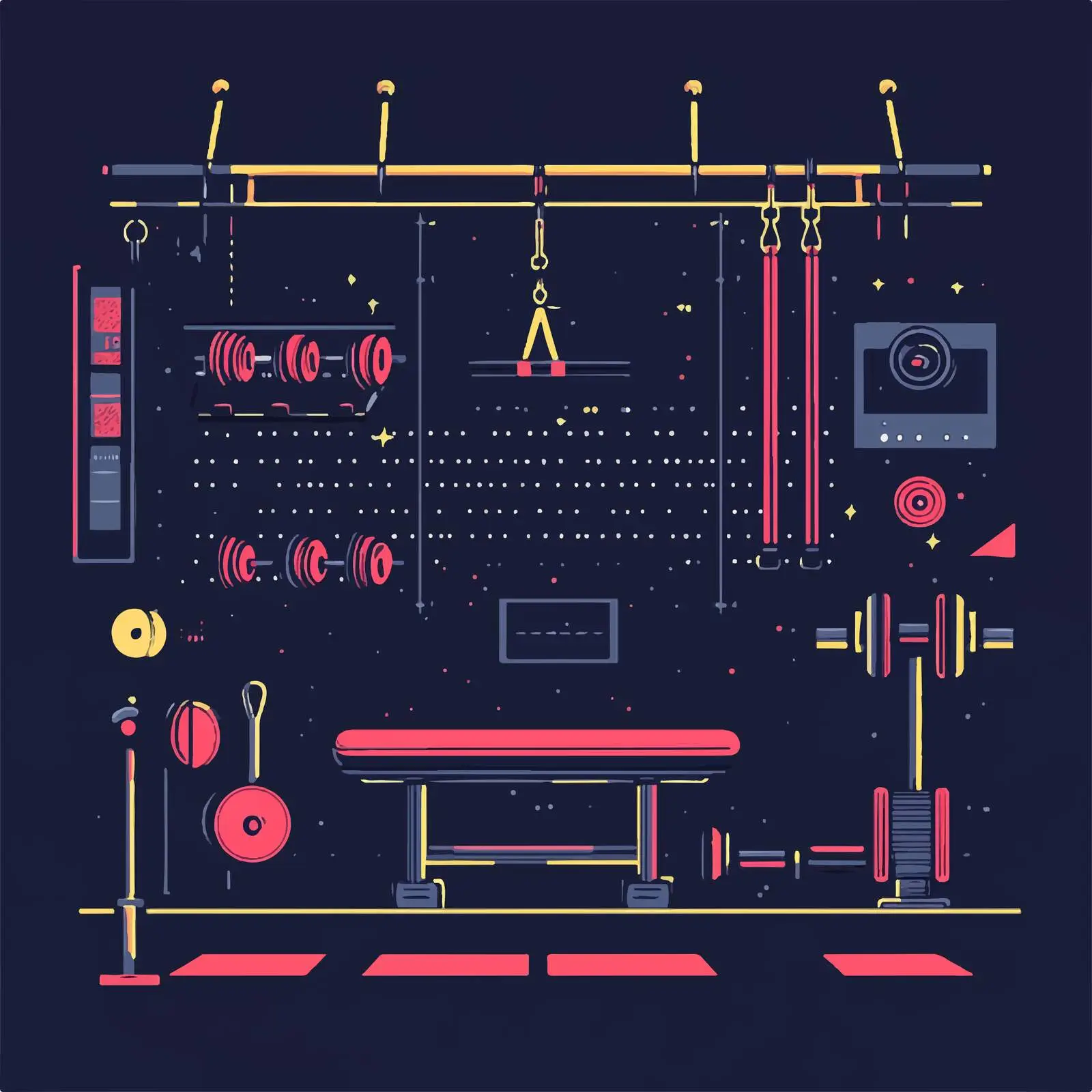 Flat Vector Illustration of Gym and Fitness — free download from Dotvec