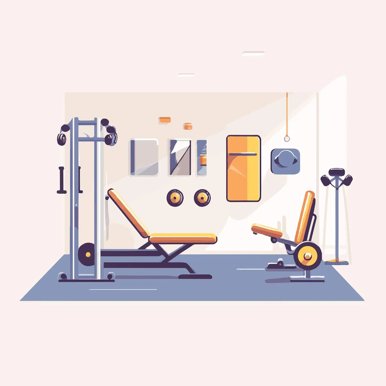 Flat Vector Illustration of Gym Design — free download from Dotvec