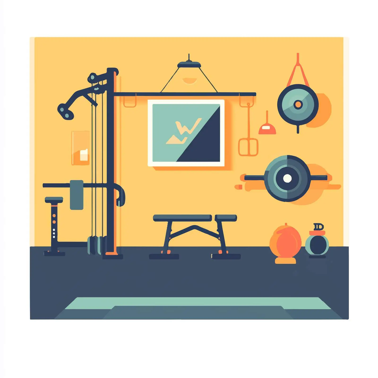 Flat Vector Illustration of Gym and Fitness — free download from Dotvec