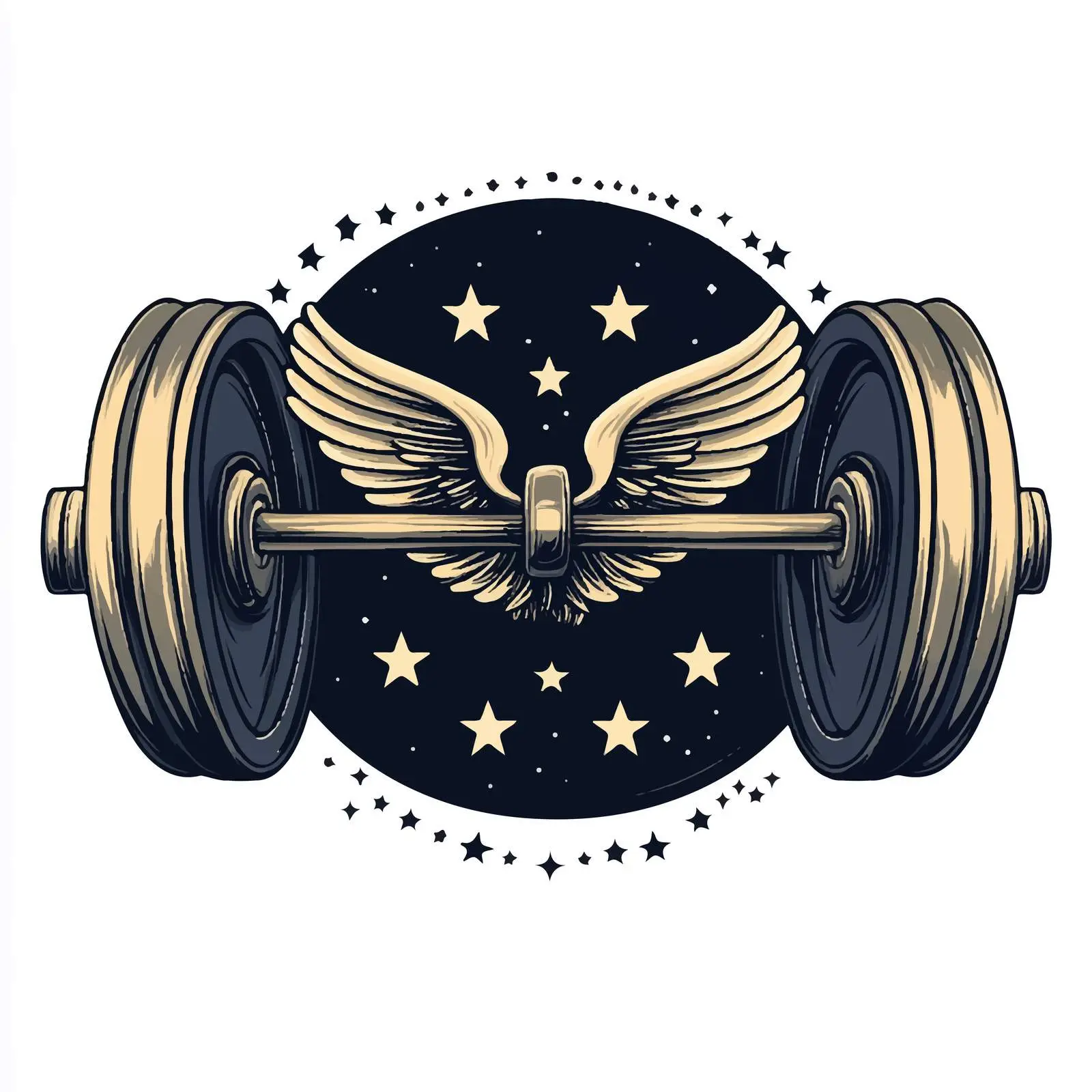 Gym Emblem Barbell Design Centered Composition — free download from Dotvec