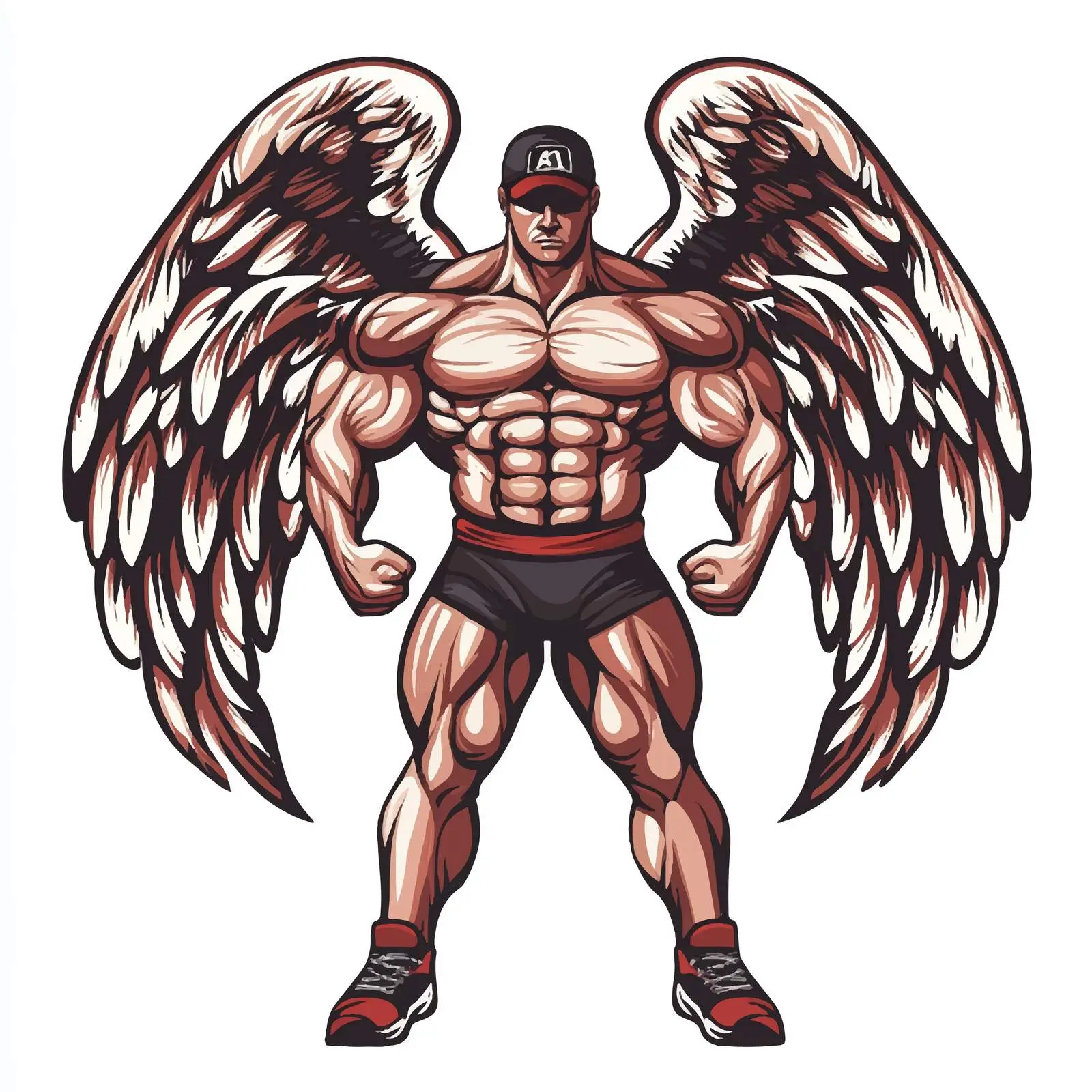 Bodybuilder Gym Emblem Vector Design — free download from Dotvec