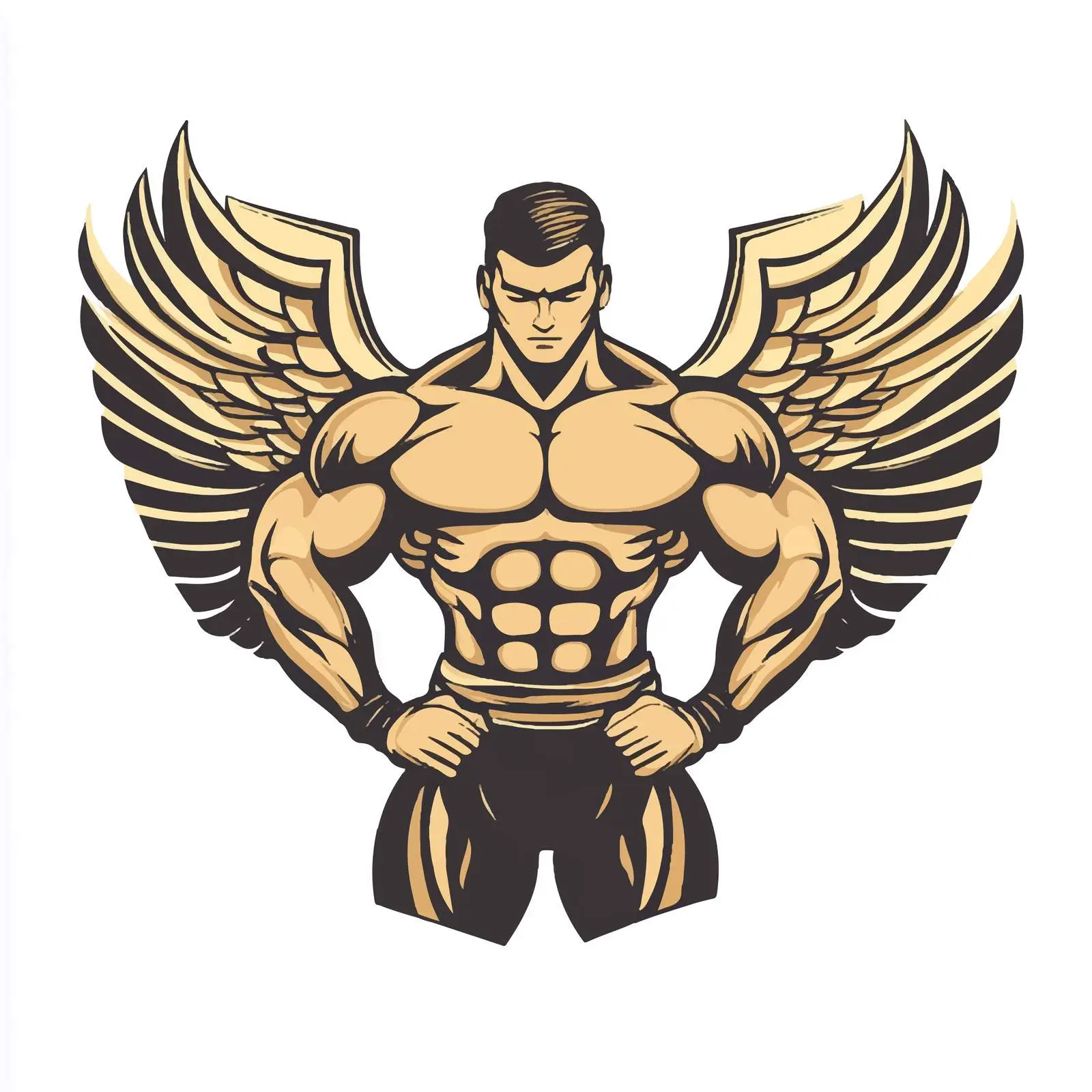 Stylized Bodybuilder Emblem Design for Fitness — free download from Dotvec