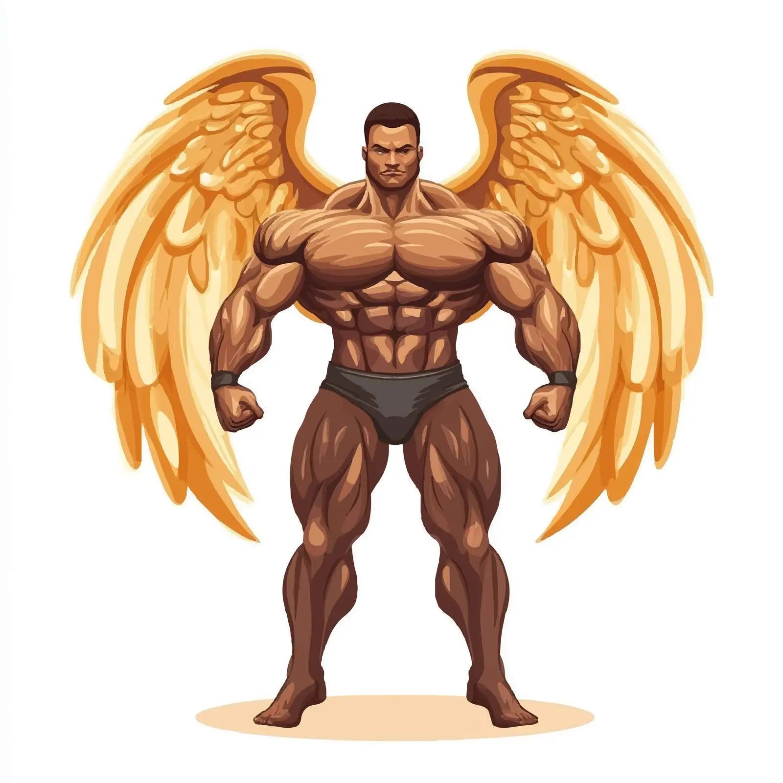 Bodybuilder Emblem Wide Angle Vector Design — free download from Dotvec