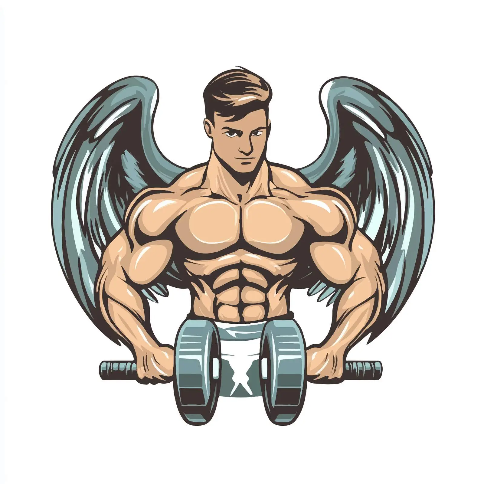 Gym Emblem Design Centered Composition — free download from Dotvec