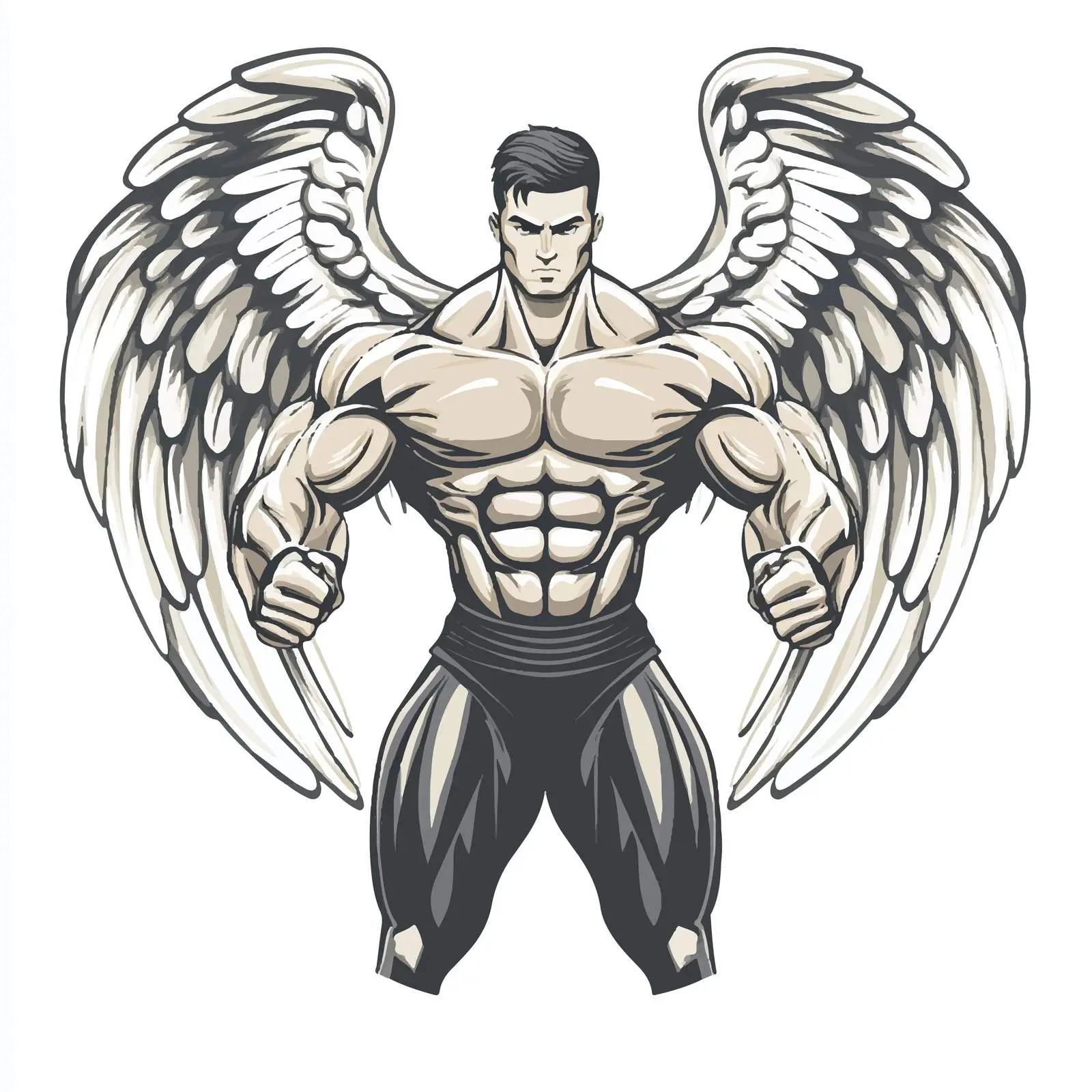 Dynamic Gym Emblem with Power Man Illustration — free download from Dotvec