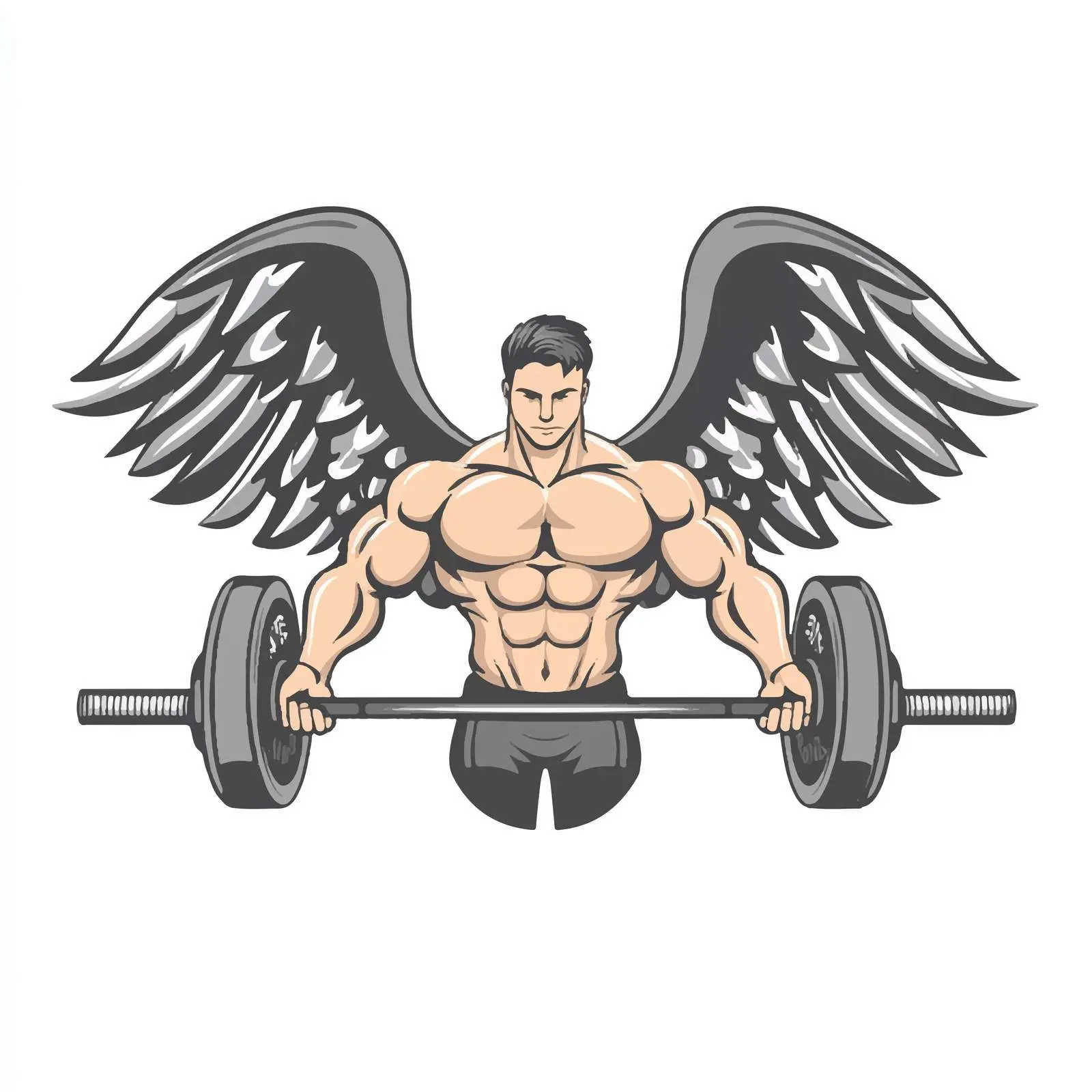 Gym Emblem with Weights Centered Composition — free download from Dotvec