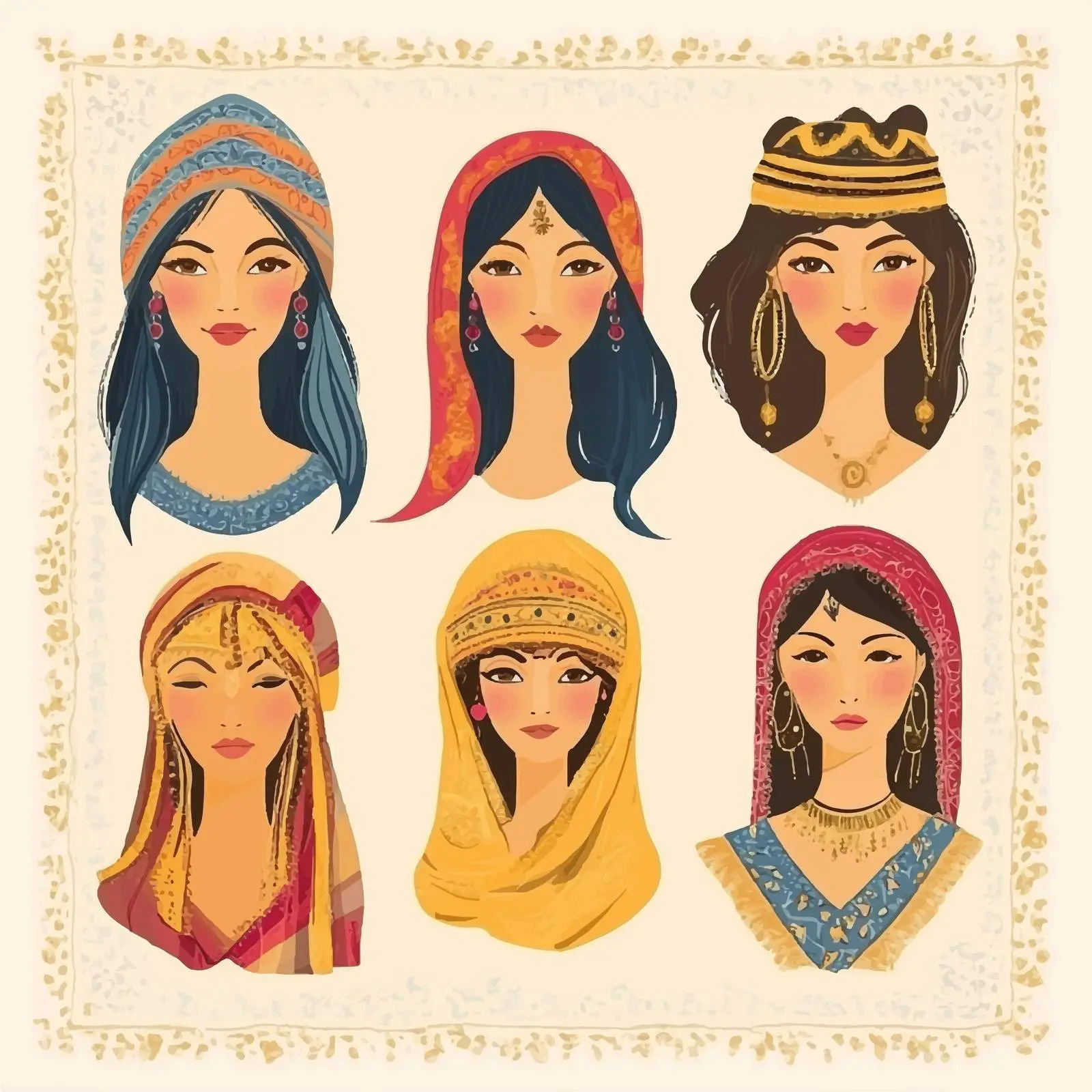 Flat Vector Illustration of Gypsy Women — free download from Dotvec