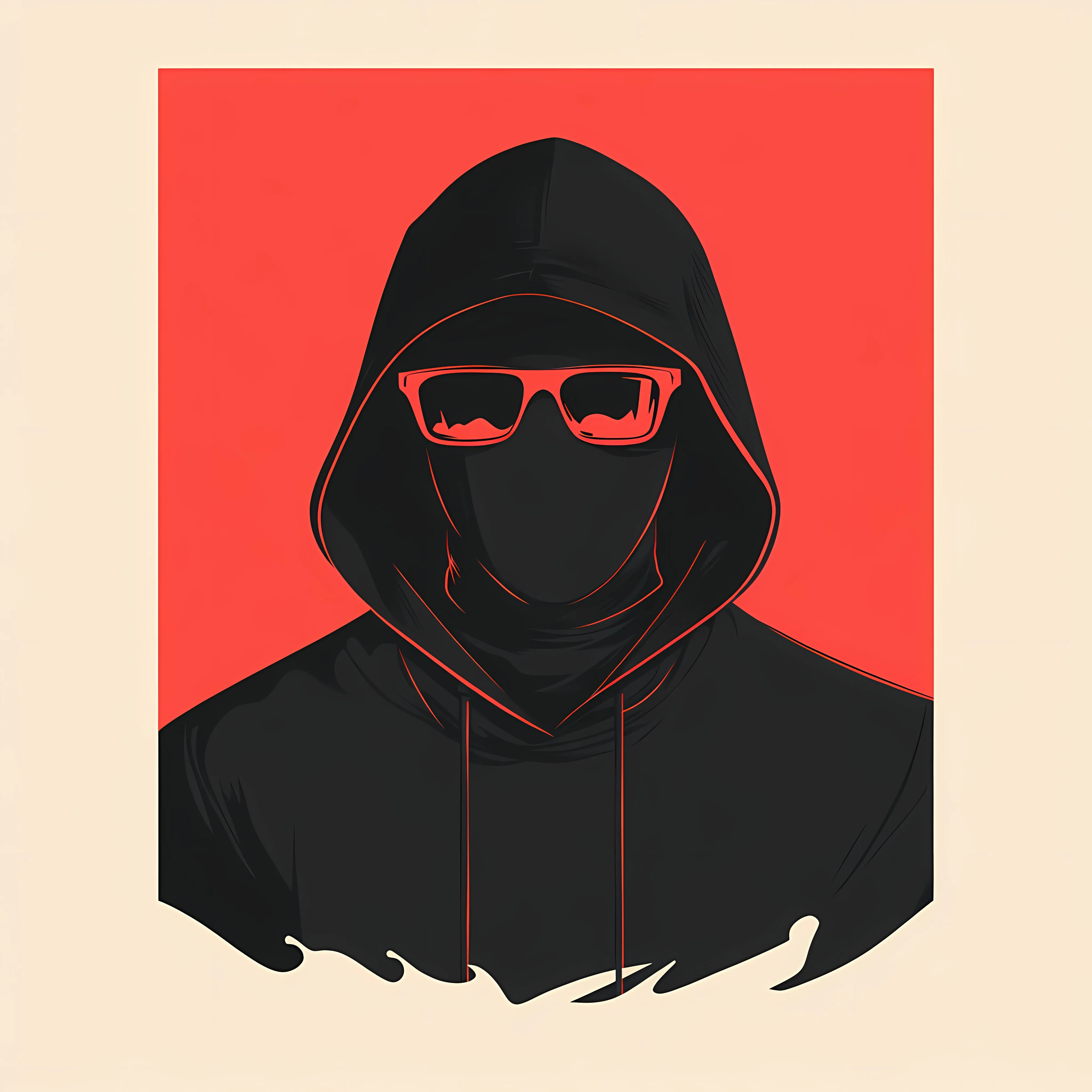 Flat Vector Illustration of Hacker Character Face — free download from Dotvec